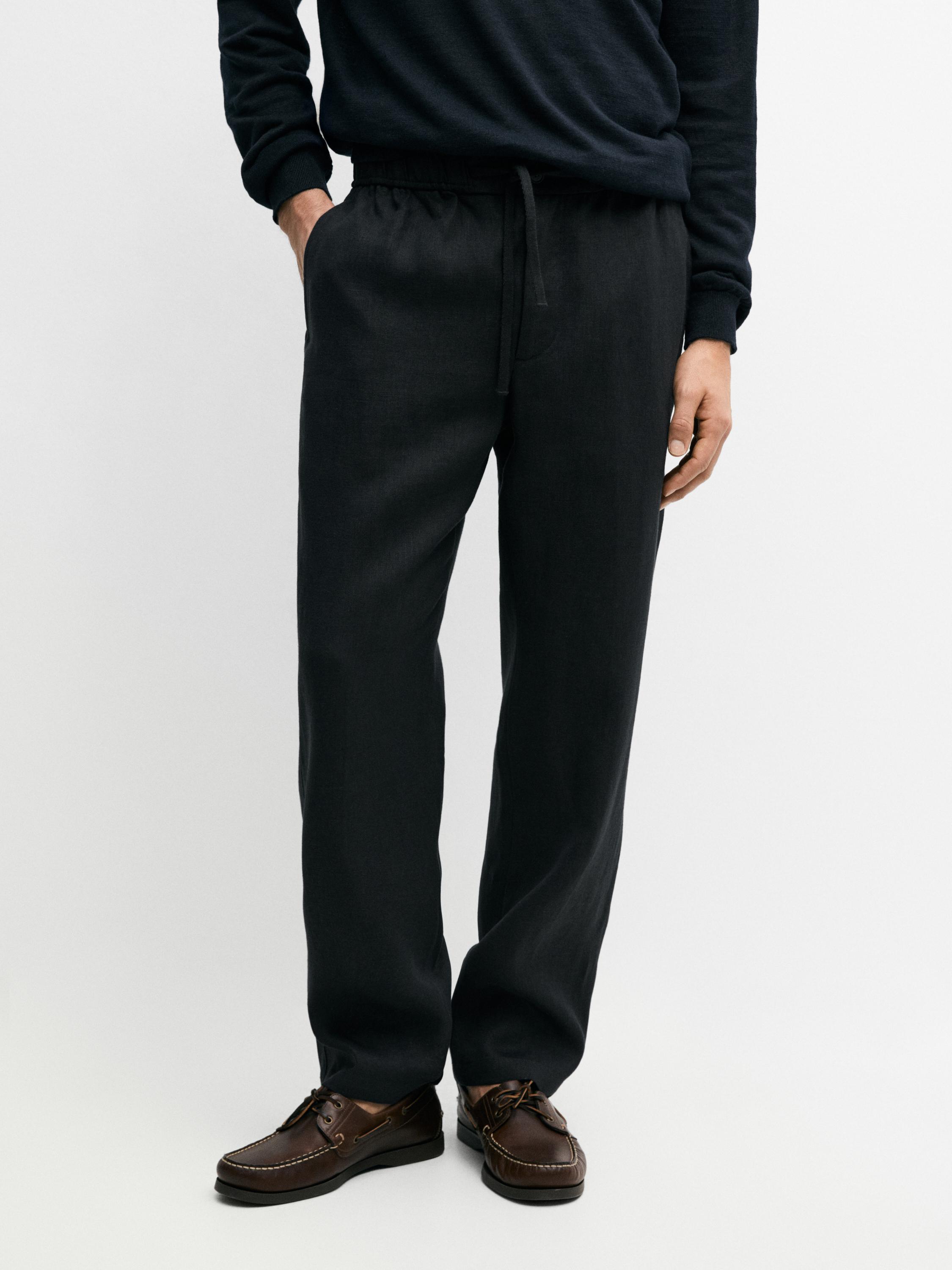 Linen jogger fit pants