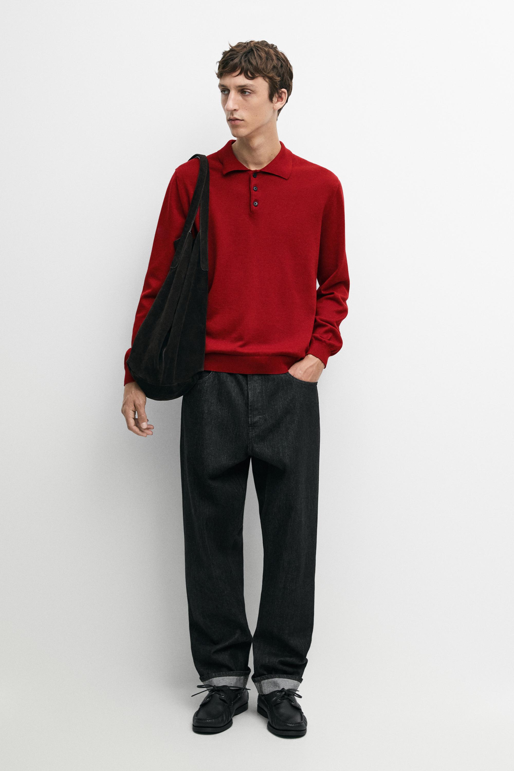 100% cotton knit polo sweater