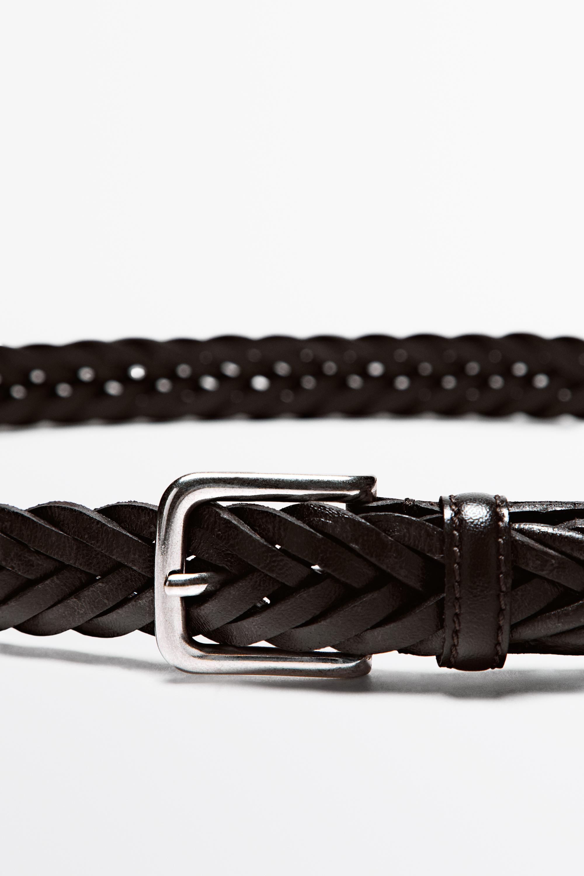 Braided leather belt