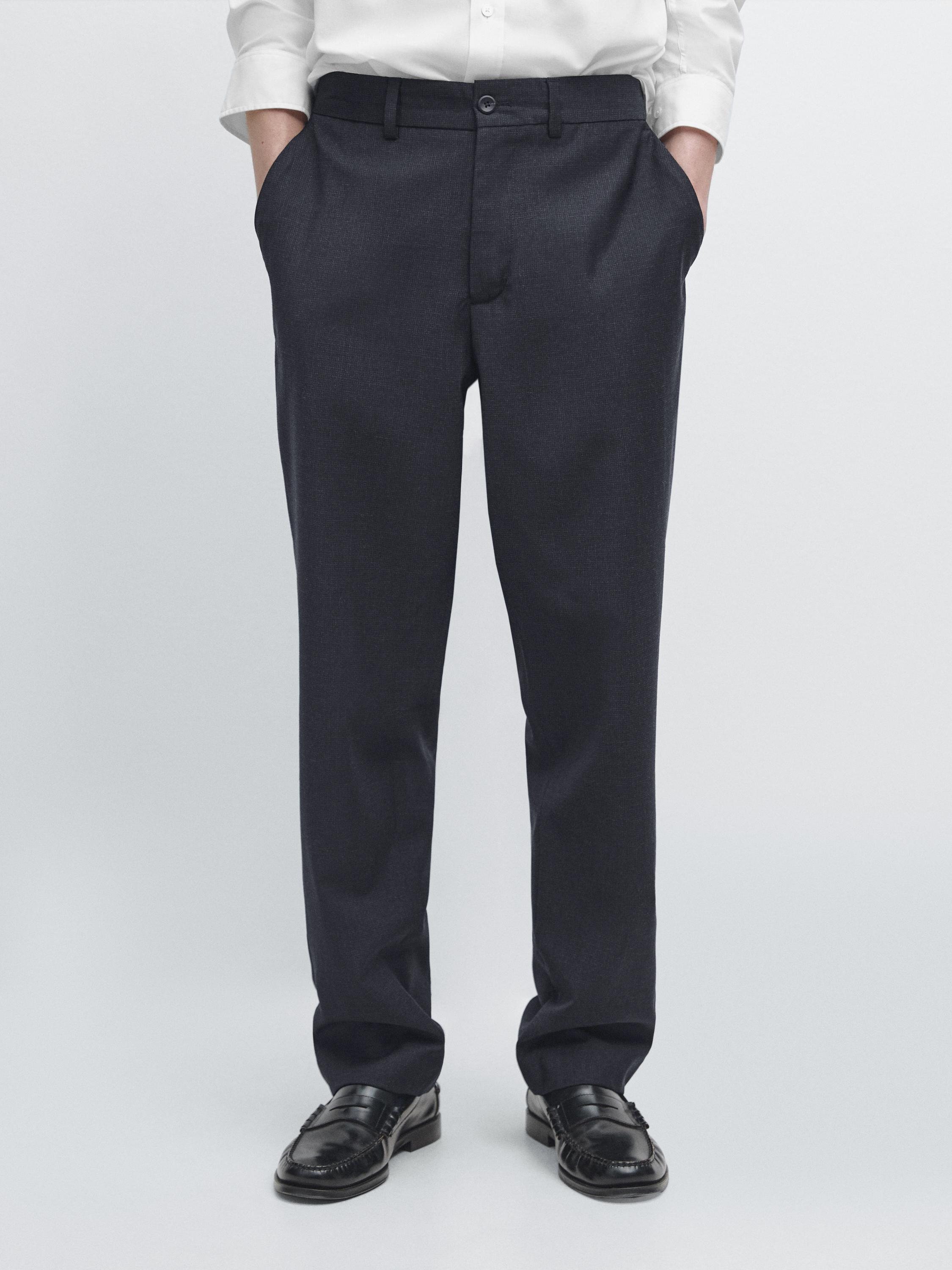 Wool houndstooth trousers