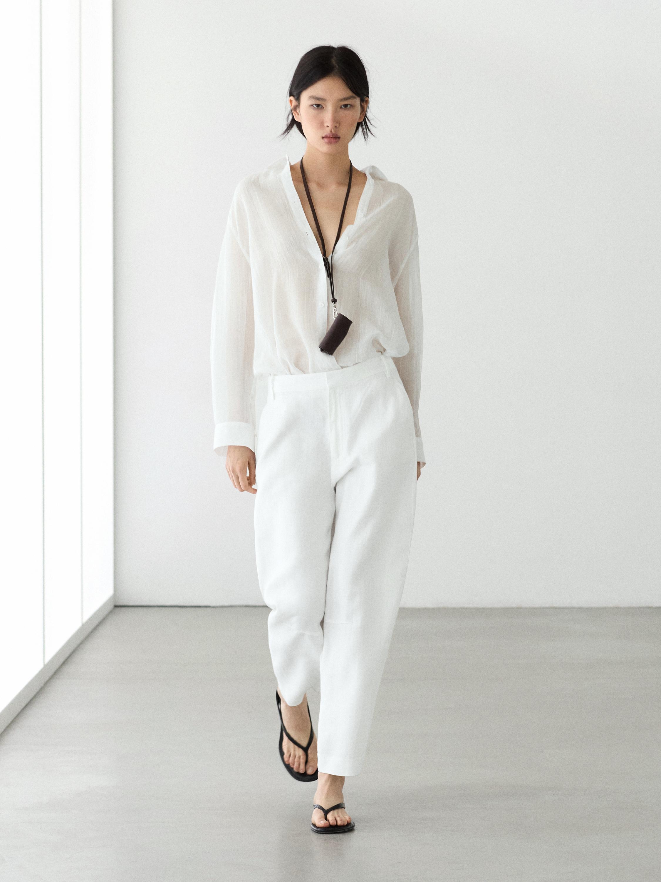 Flowing 100% linen trousers