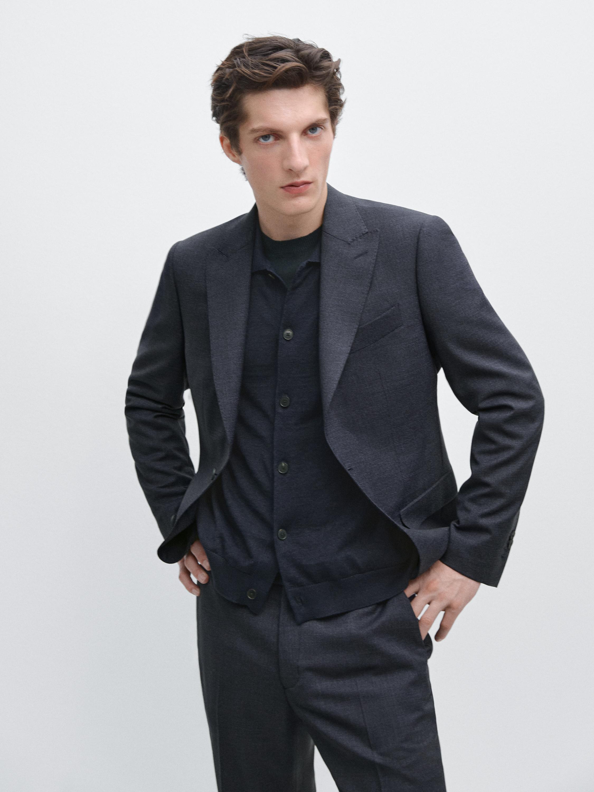 100% cool wool suit blazer