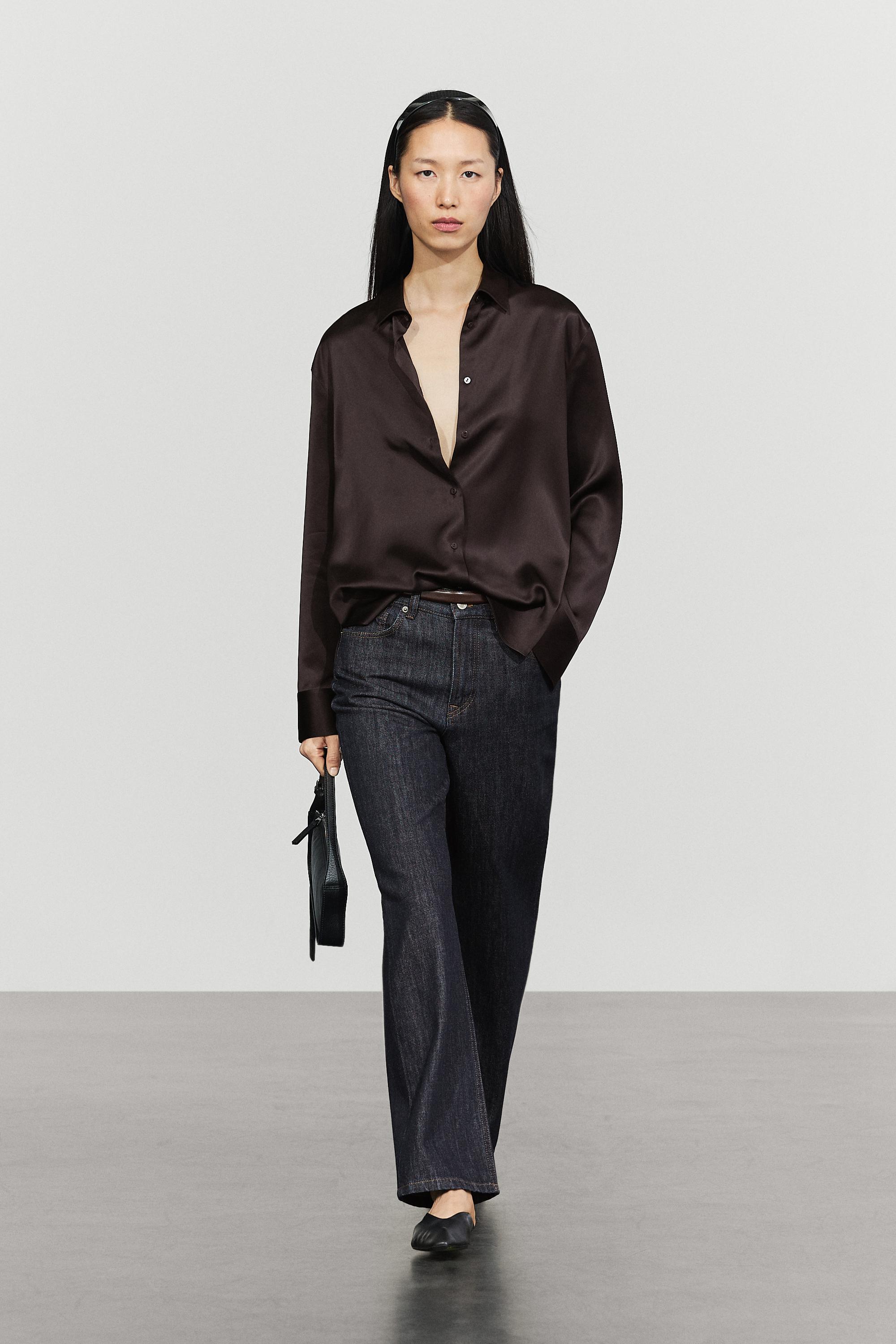 Flowing satin shirt