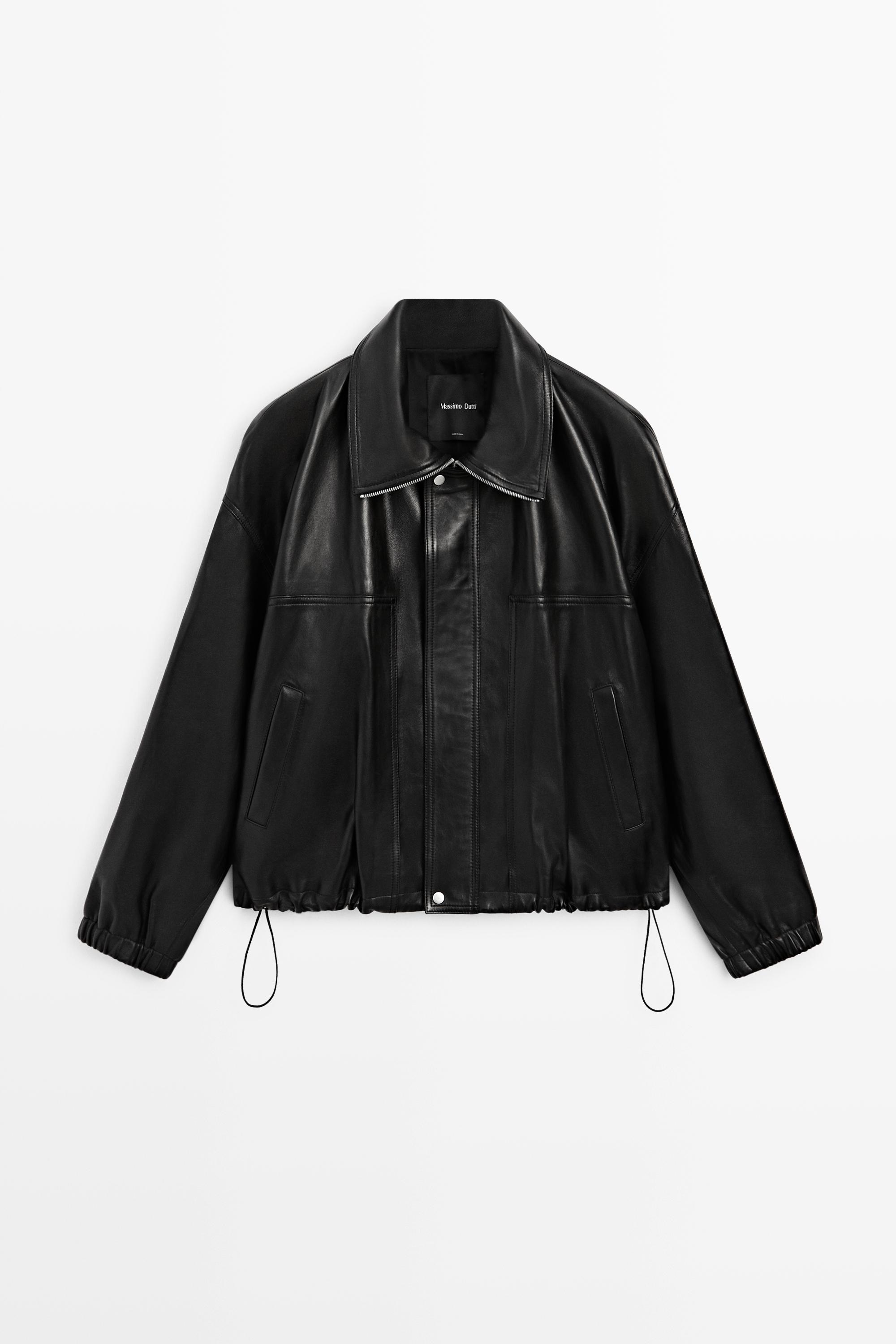 Nappa leather bomber jacket