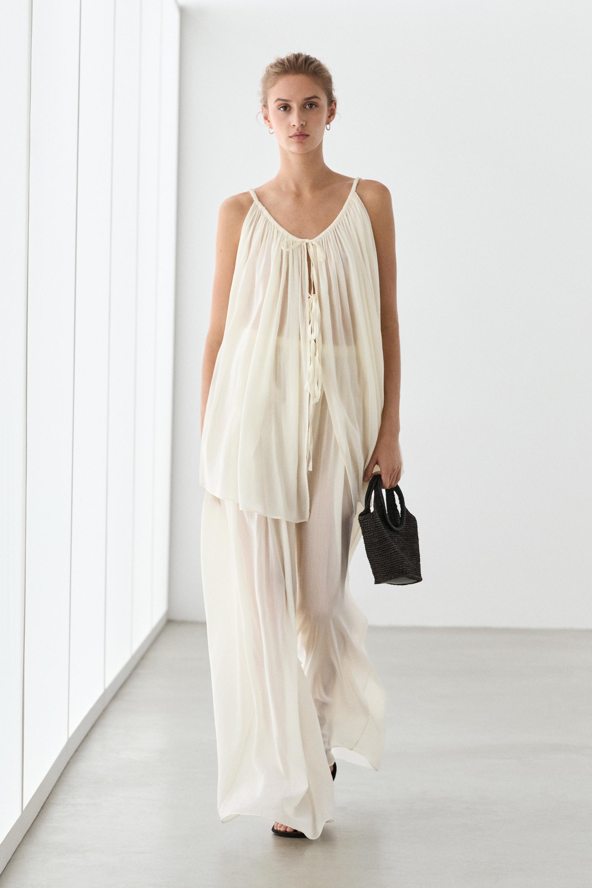 Cotton cupro blend camisole with bow details