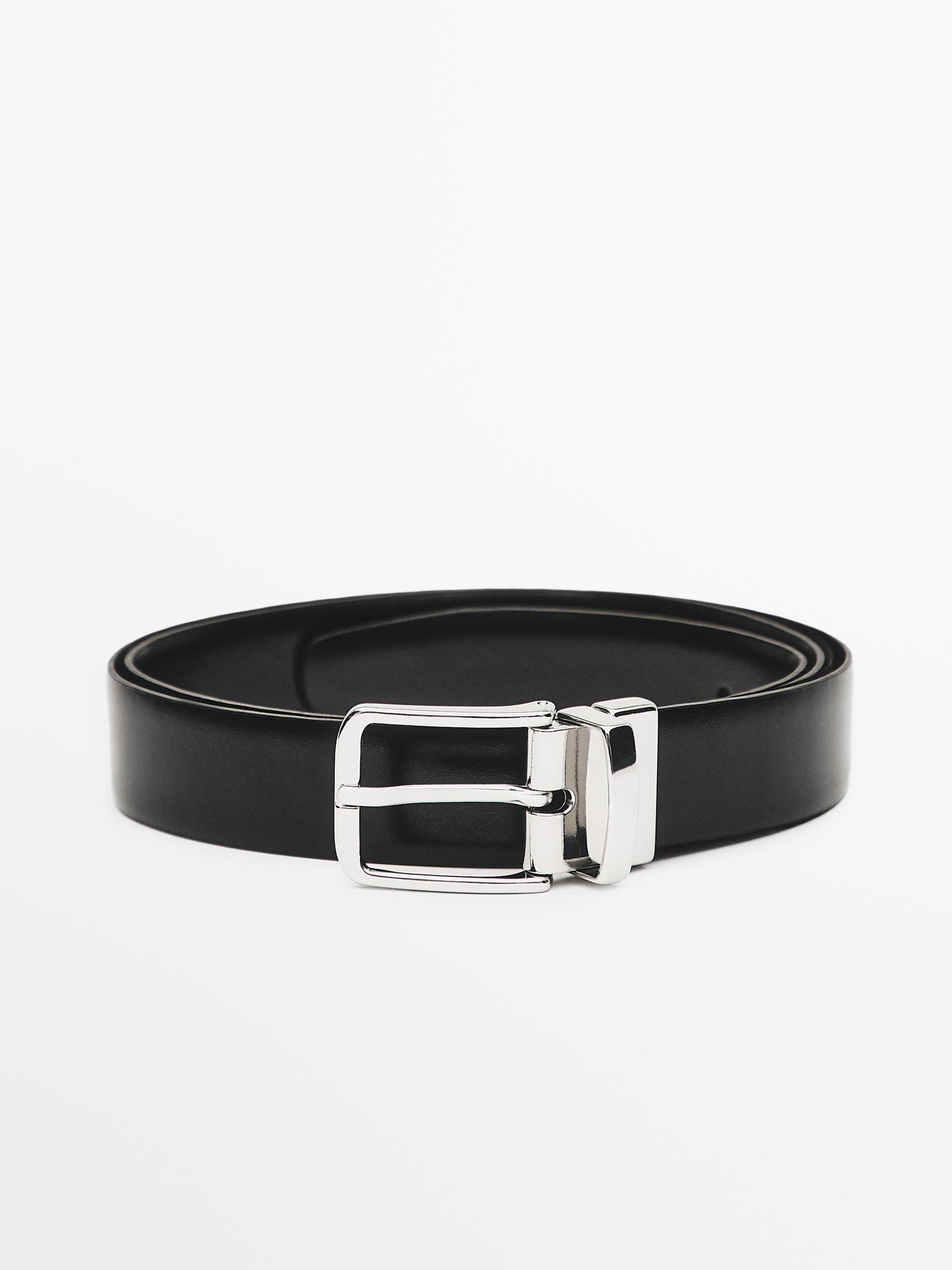 Reversible nappa leather belt