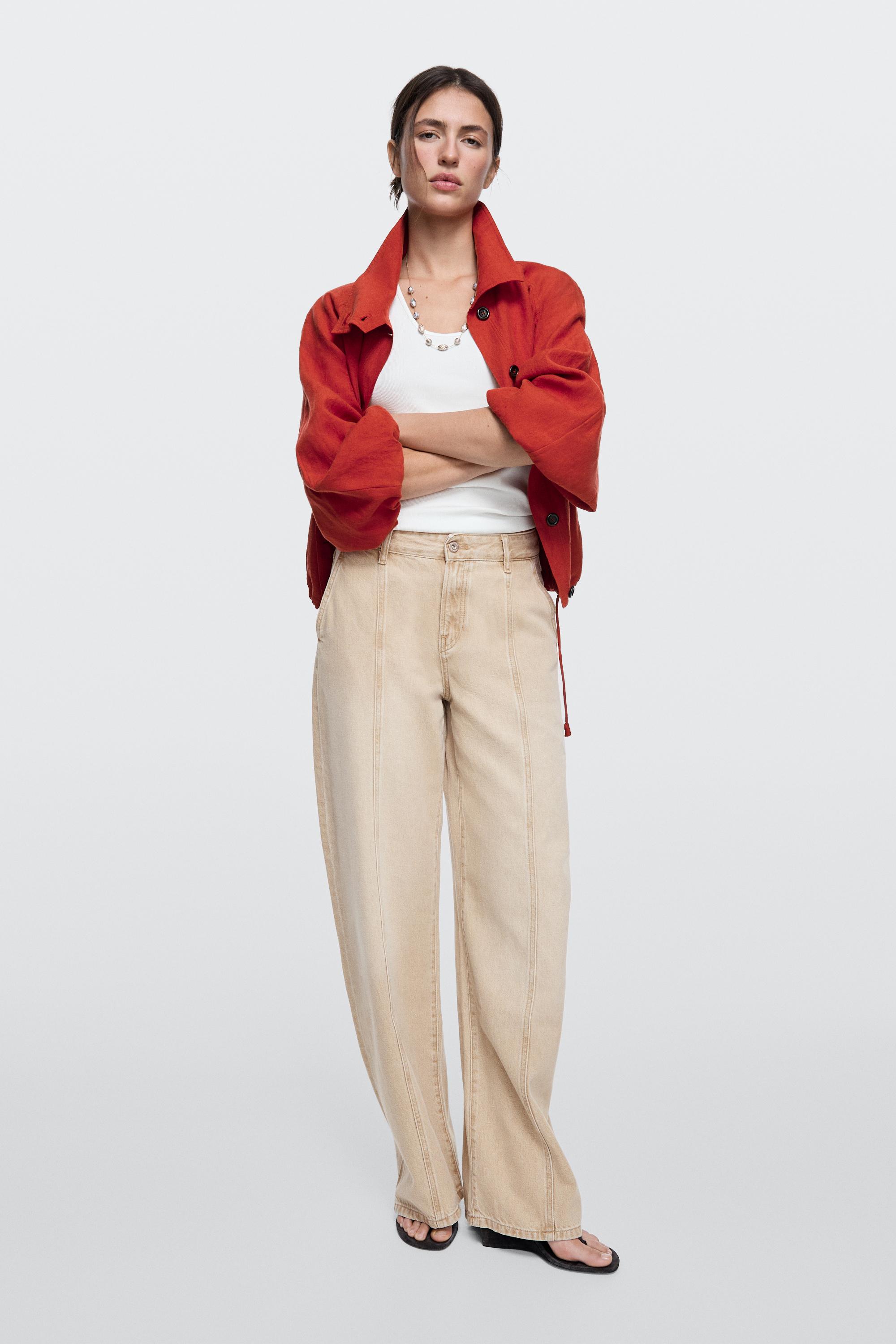 Mid-rise barrel fit jeans