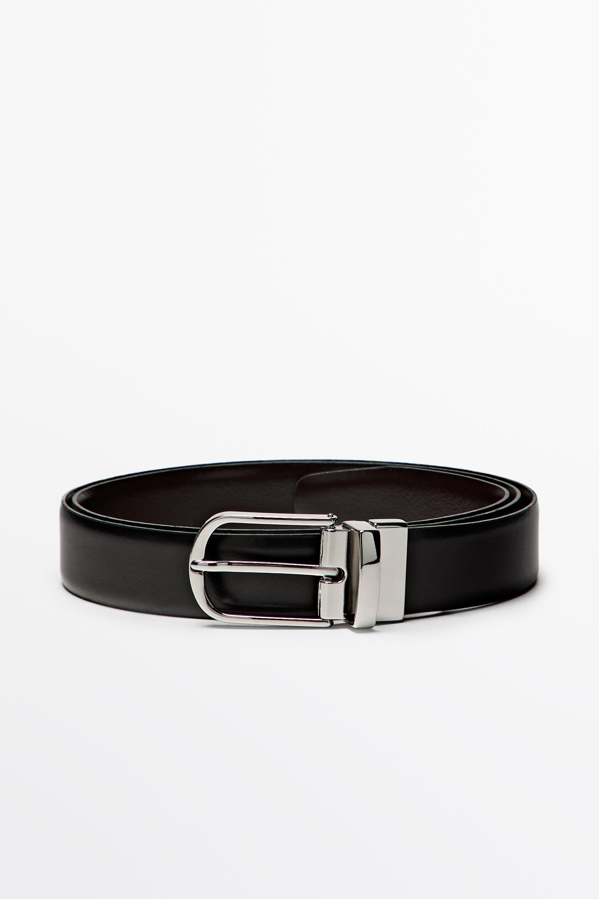 Reversible nappa leather belt