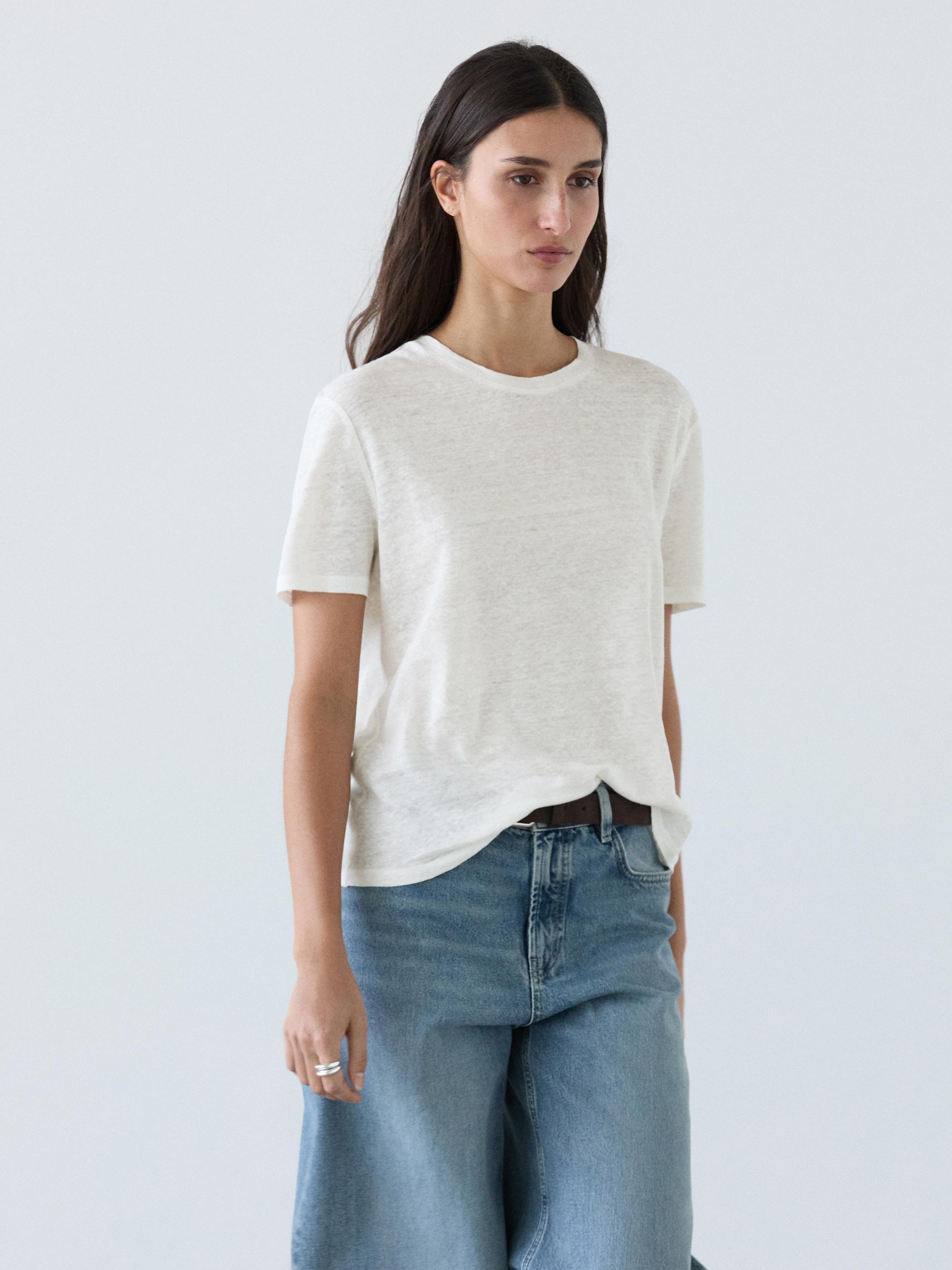 100% linen short sleeve T-shirt