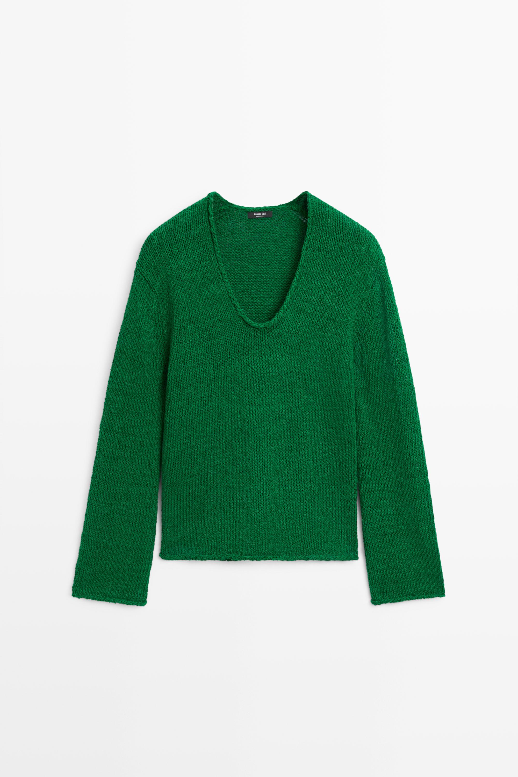 Cotton-blend knit sweater
