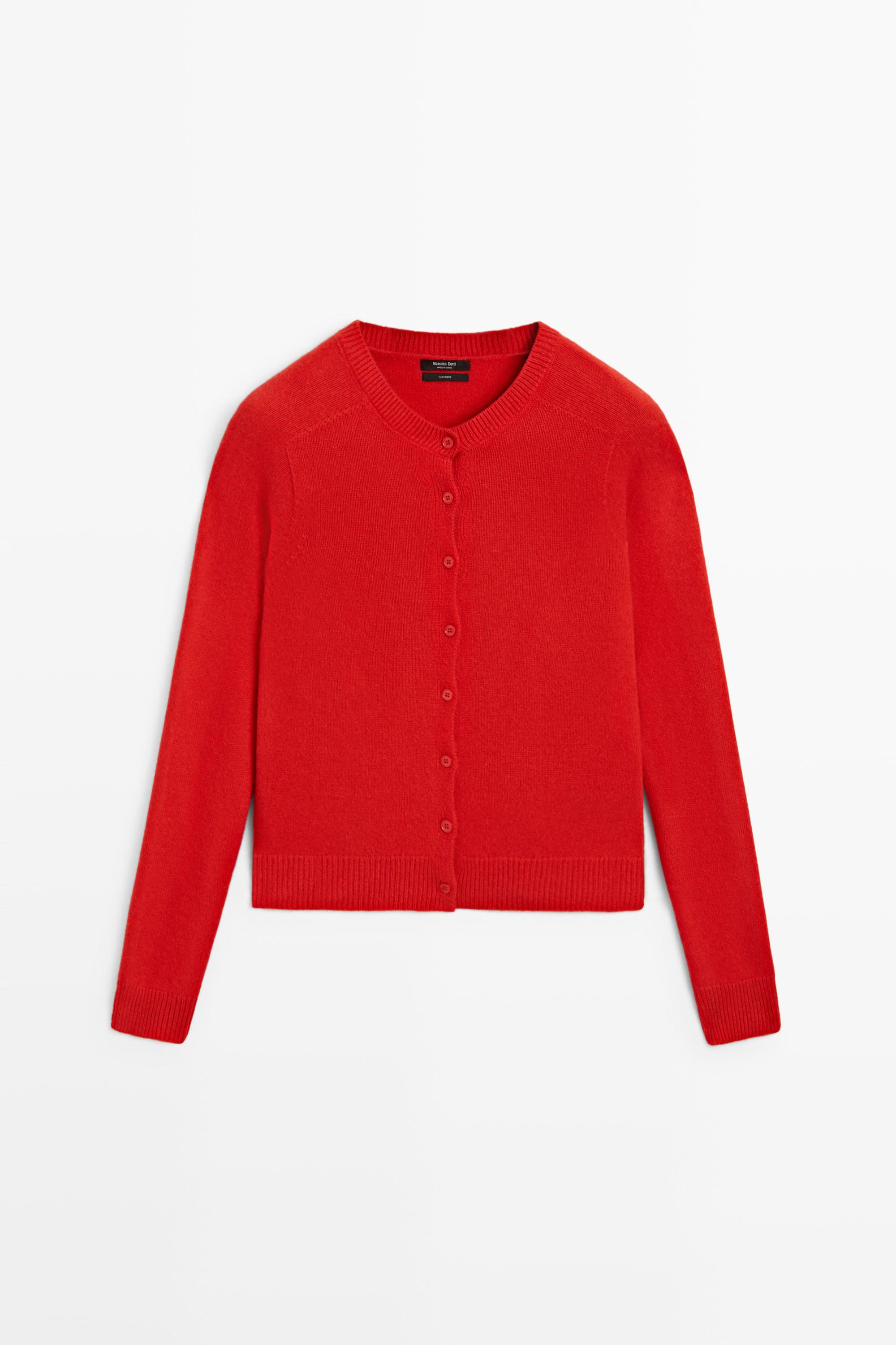 100% cashmere cropped knit cardigan