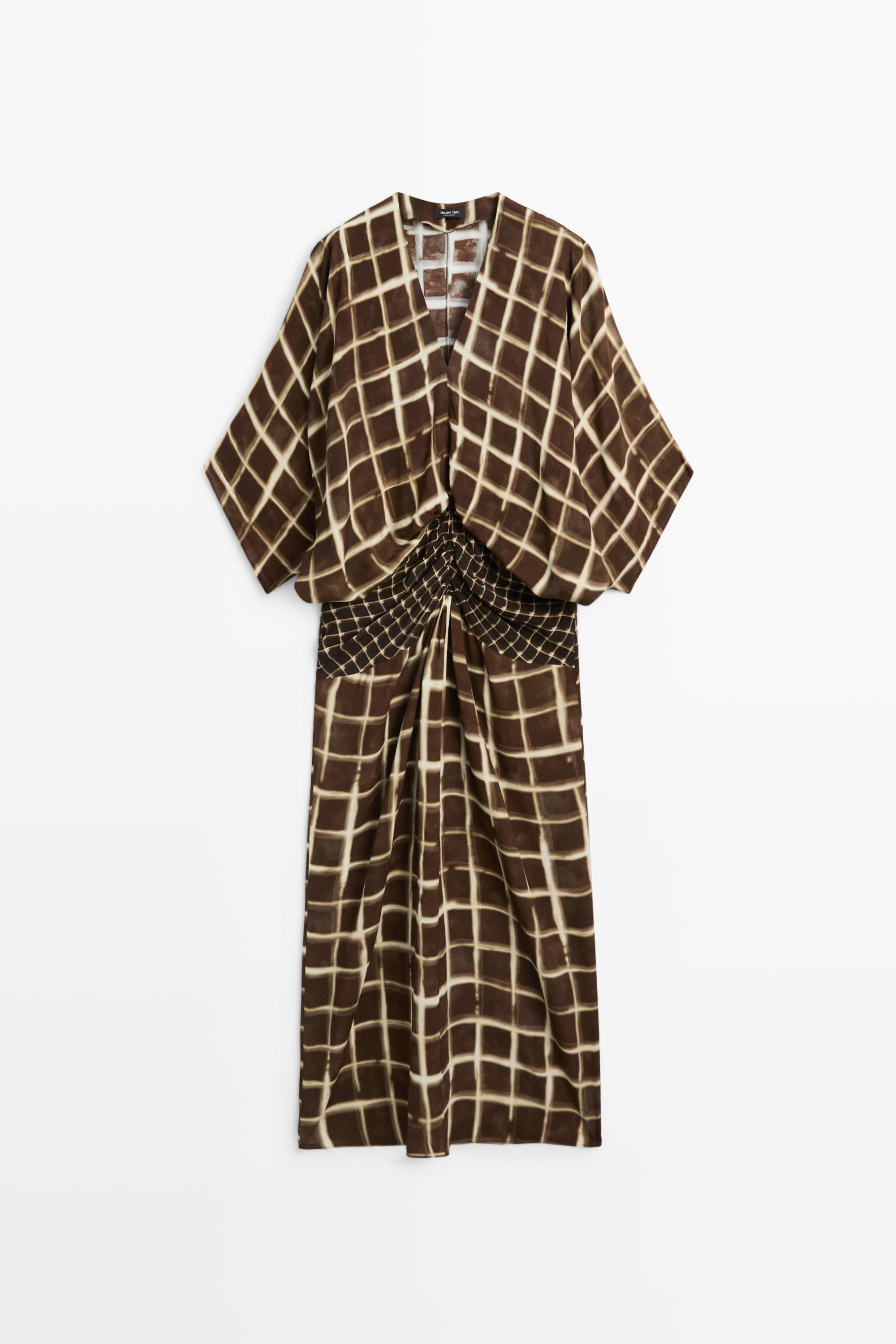 Flowy dress with printed sash detail