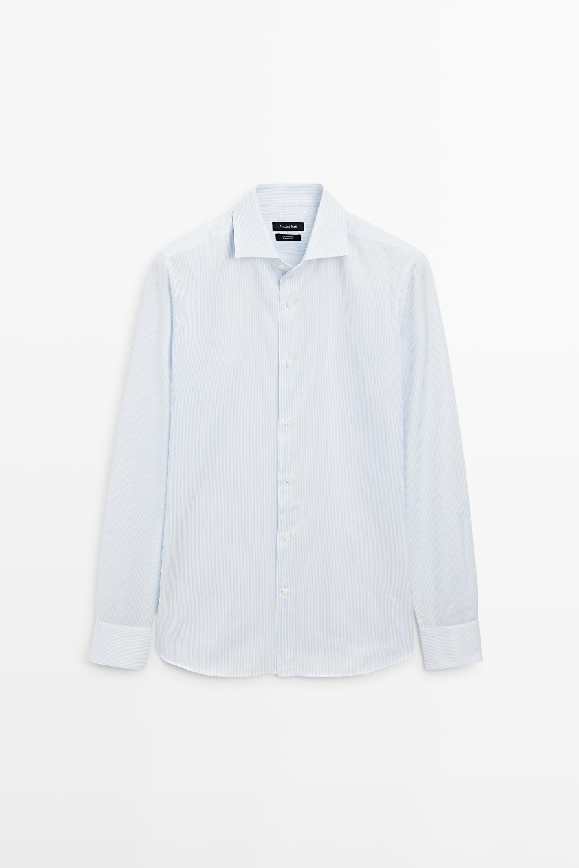 Slim fit 100% cotton double stripe shirt