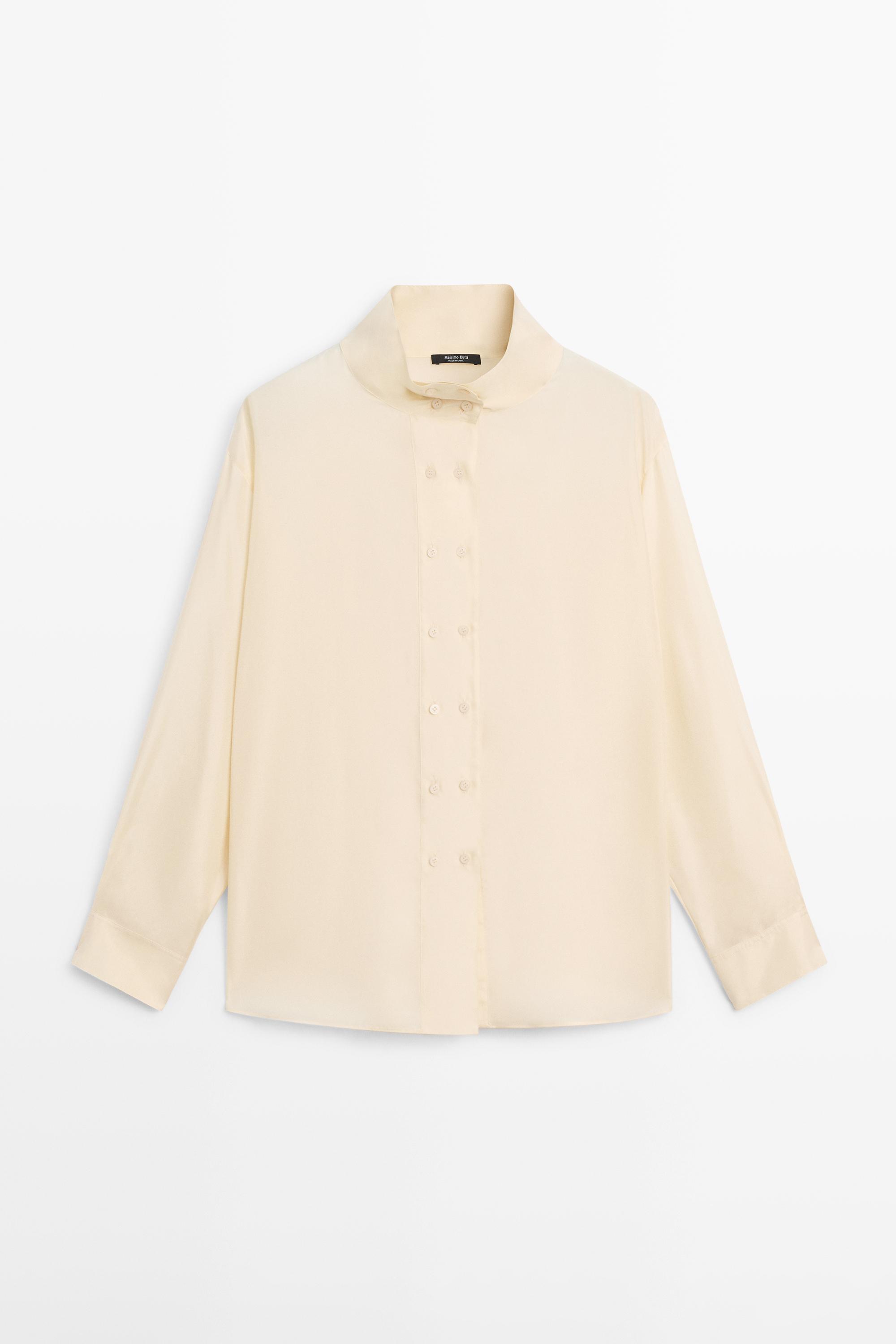 Silk shirt with button details