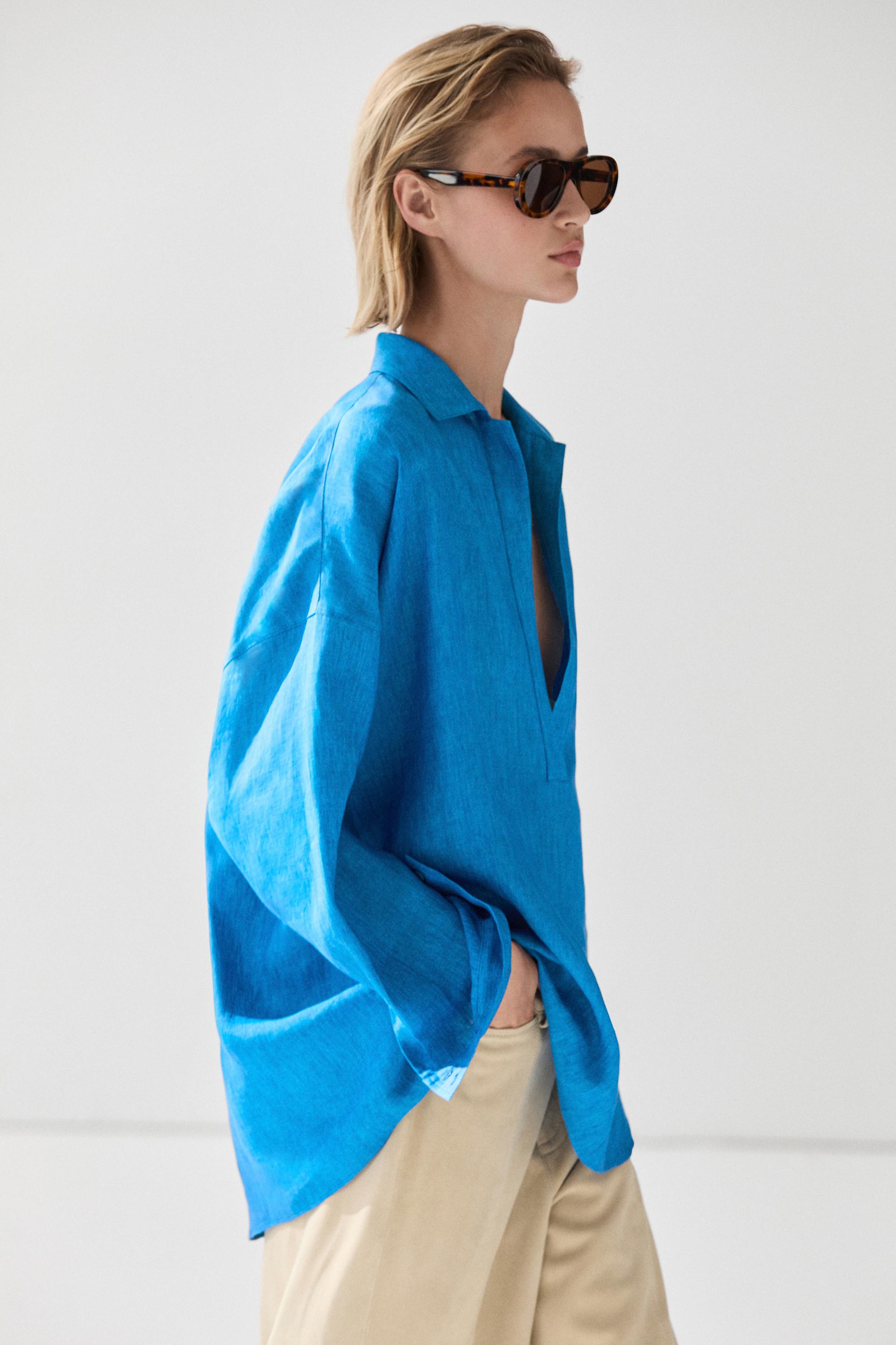 100% linen flowing blouse