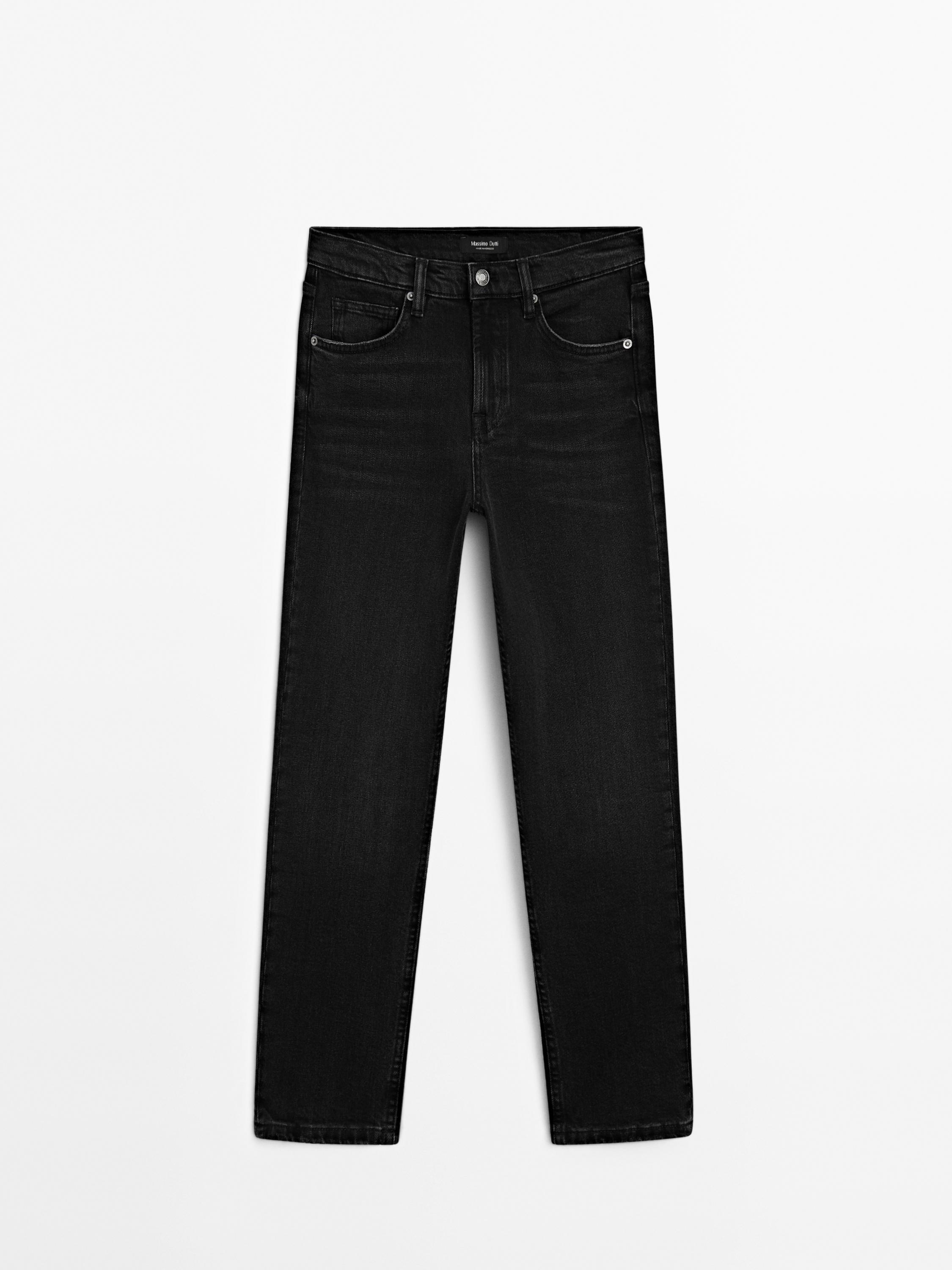 Mid-rise cropped slim fit jeans
