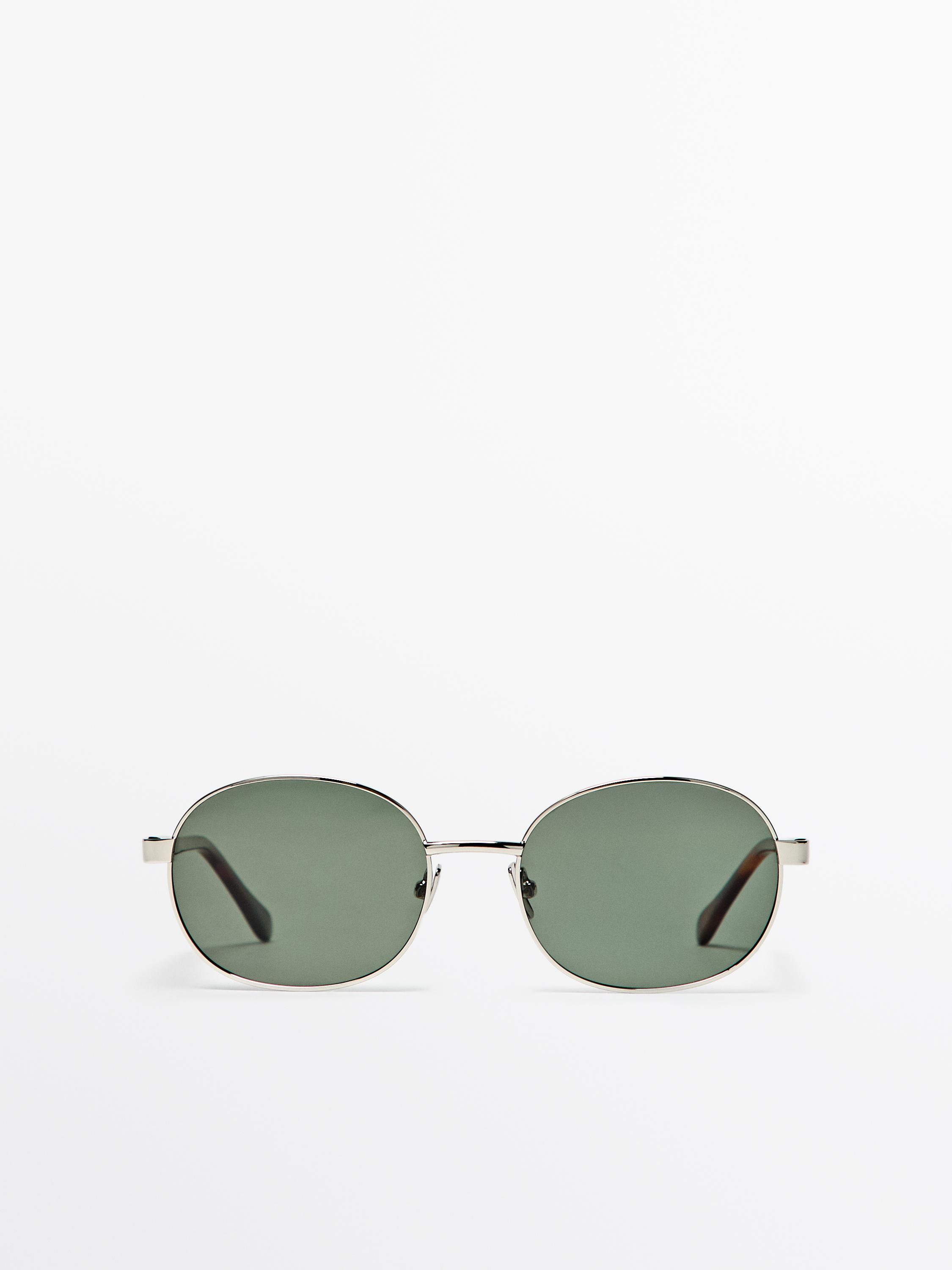 Round metal sunglasses - tortoiseshell effect