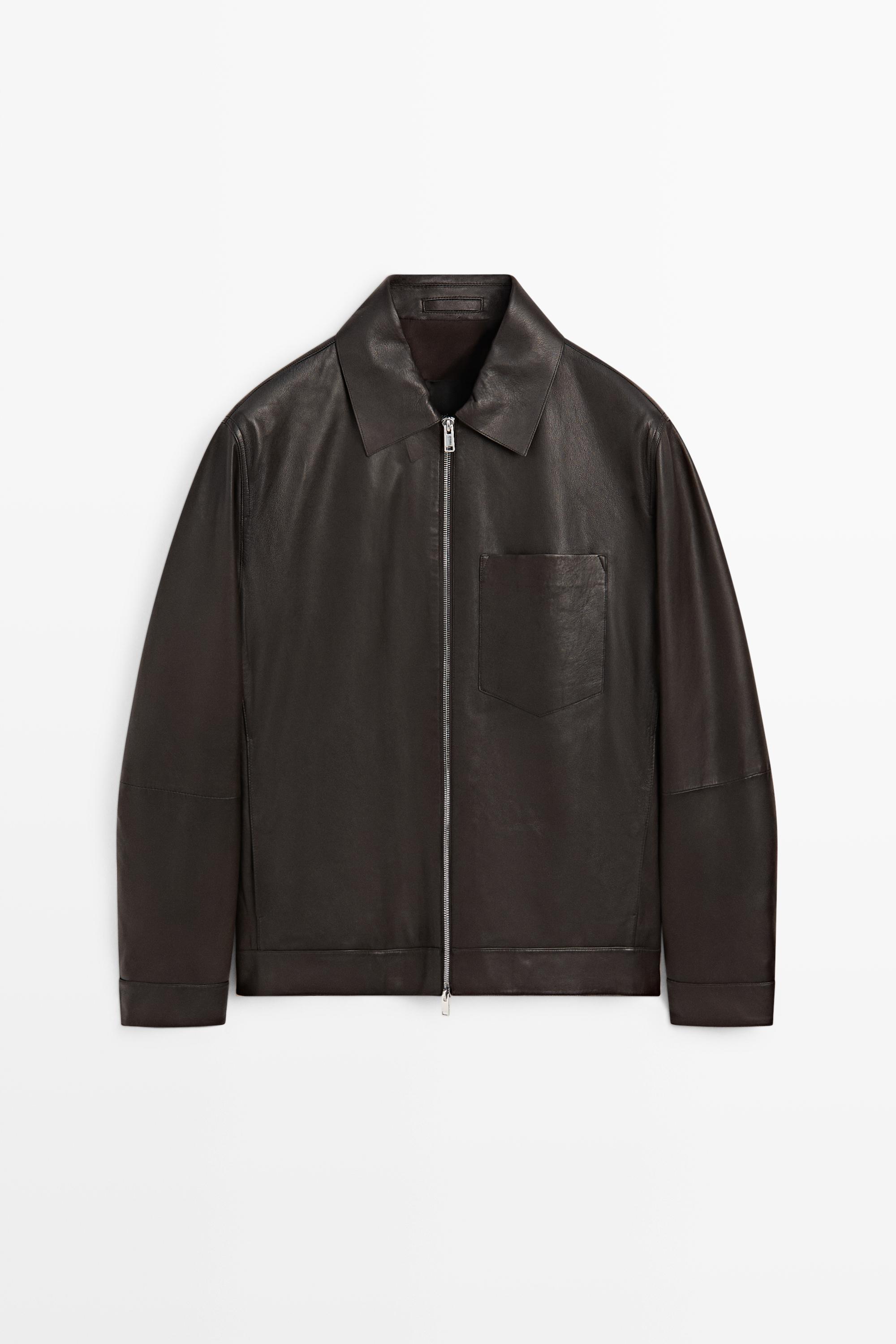 Nappa leather jacket with pocket