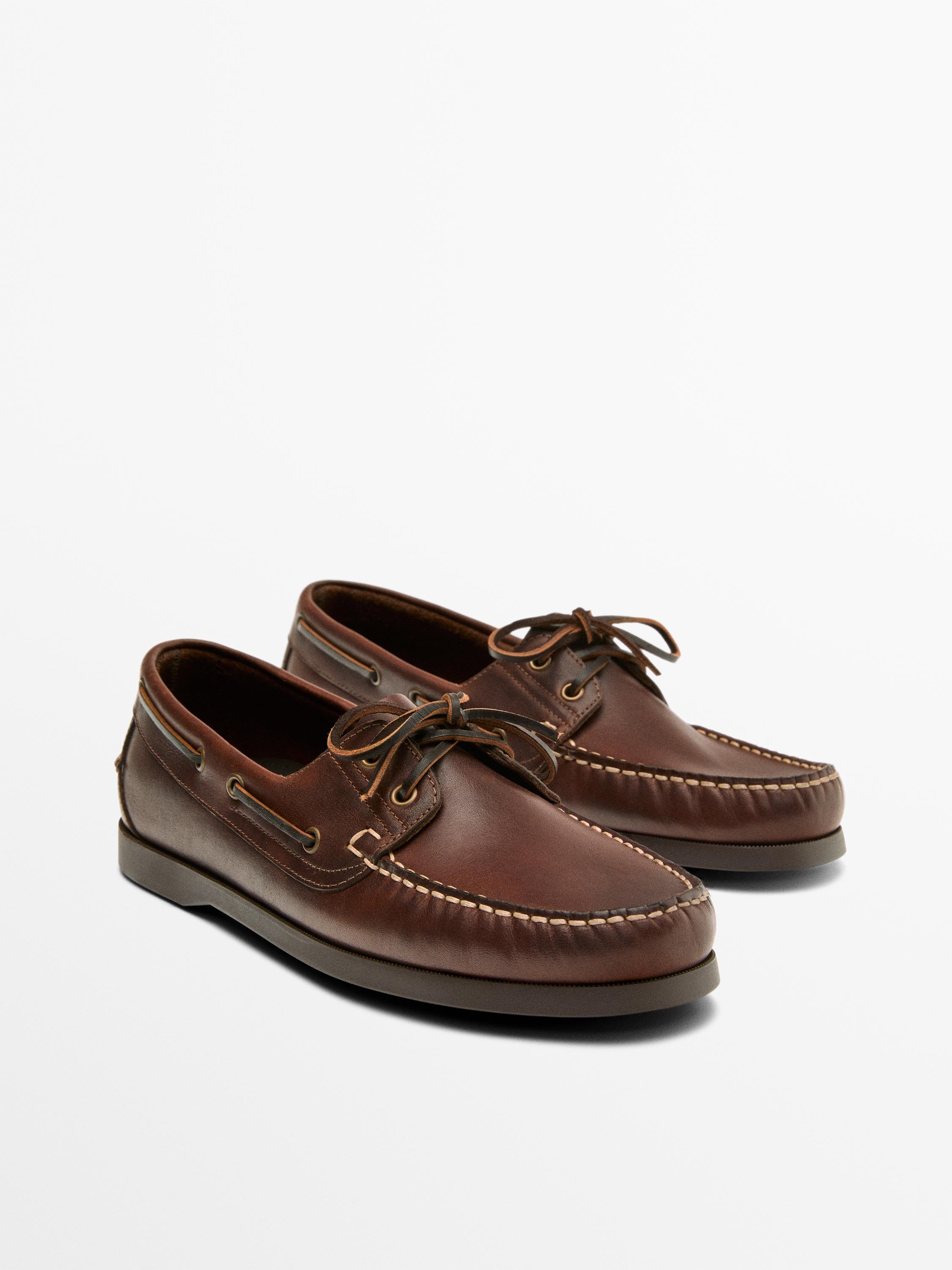 Leather deck shoes