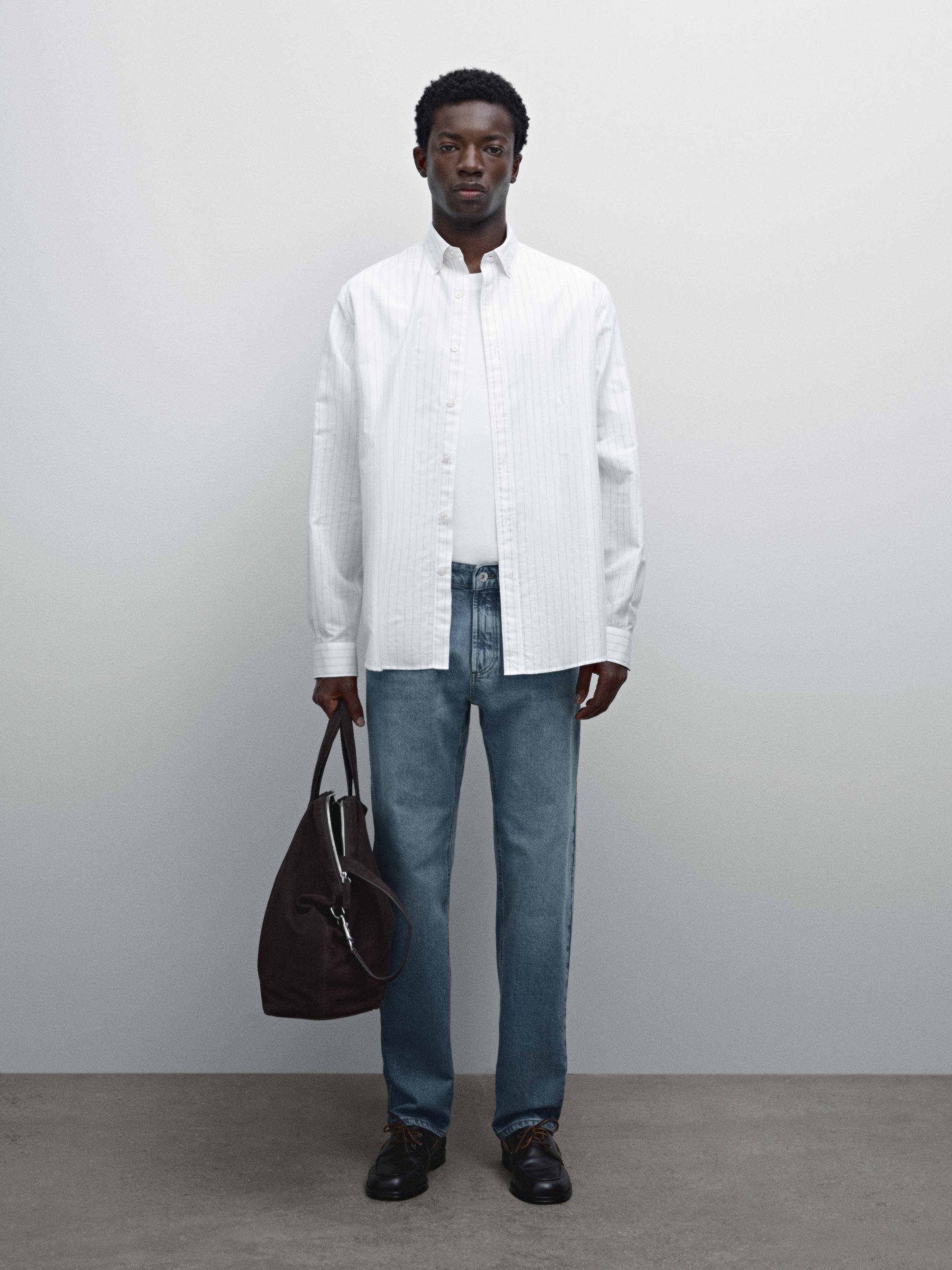 Regular fit pinstriped shirt
