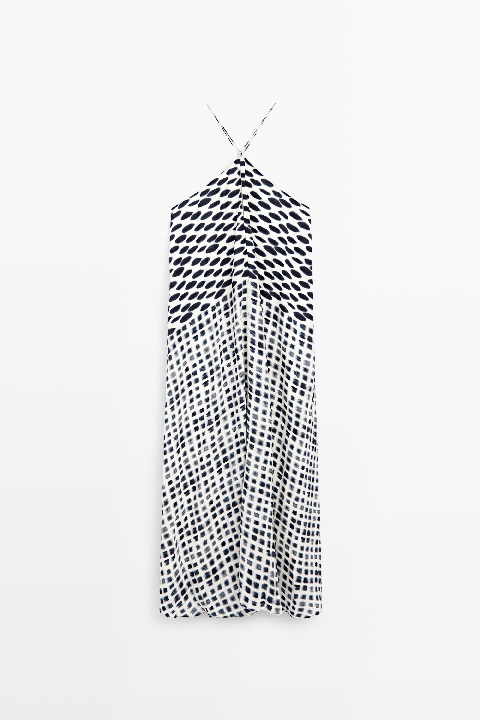 Printed flared midi dress