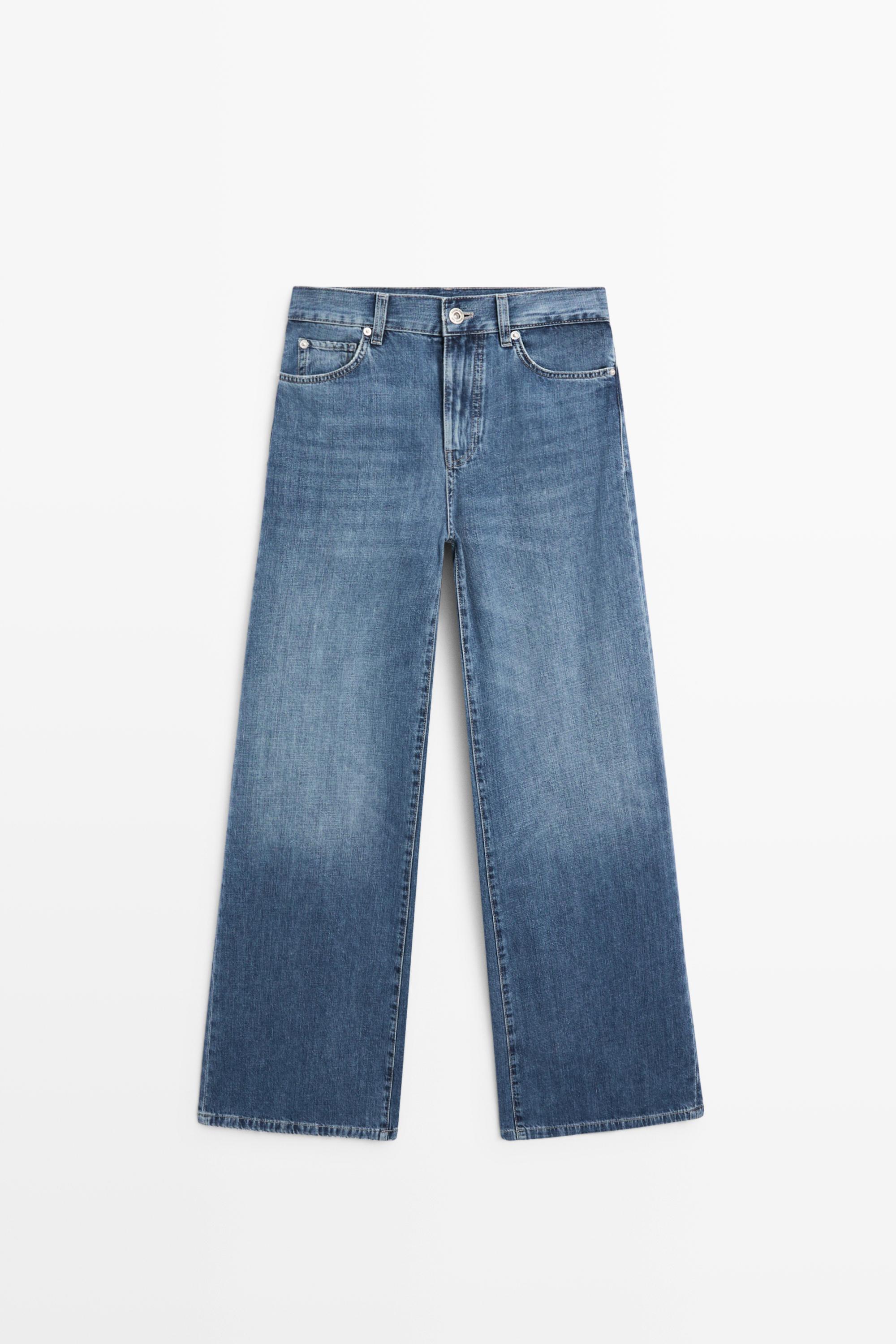 High-waist wide-leg jeans