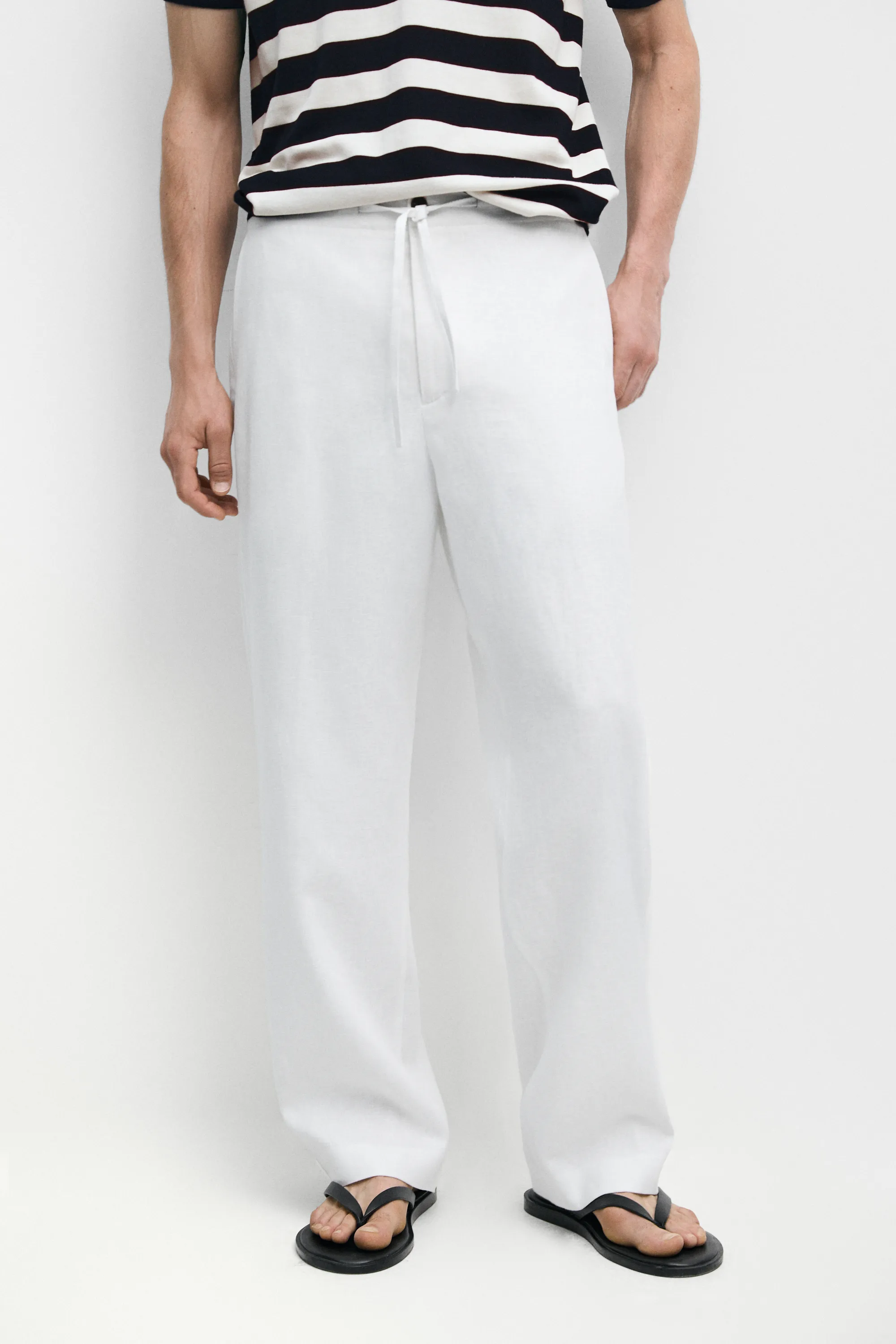 100% linen jogger-fit pants