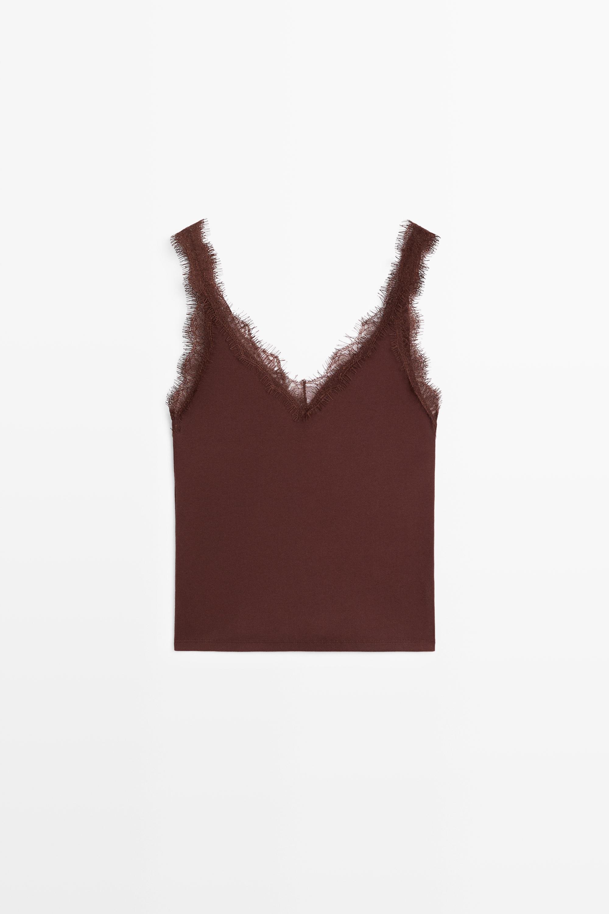 Strappy lace-trim top