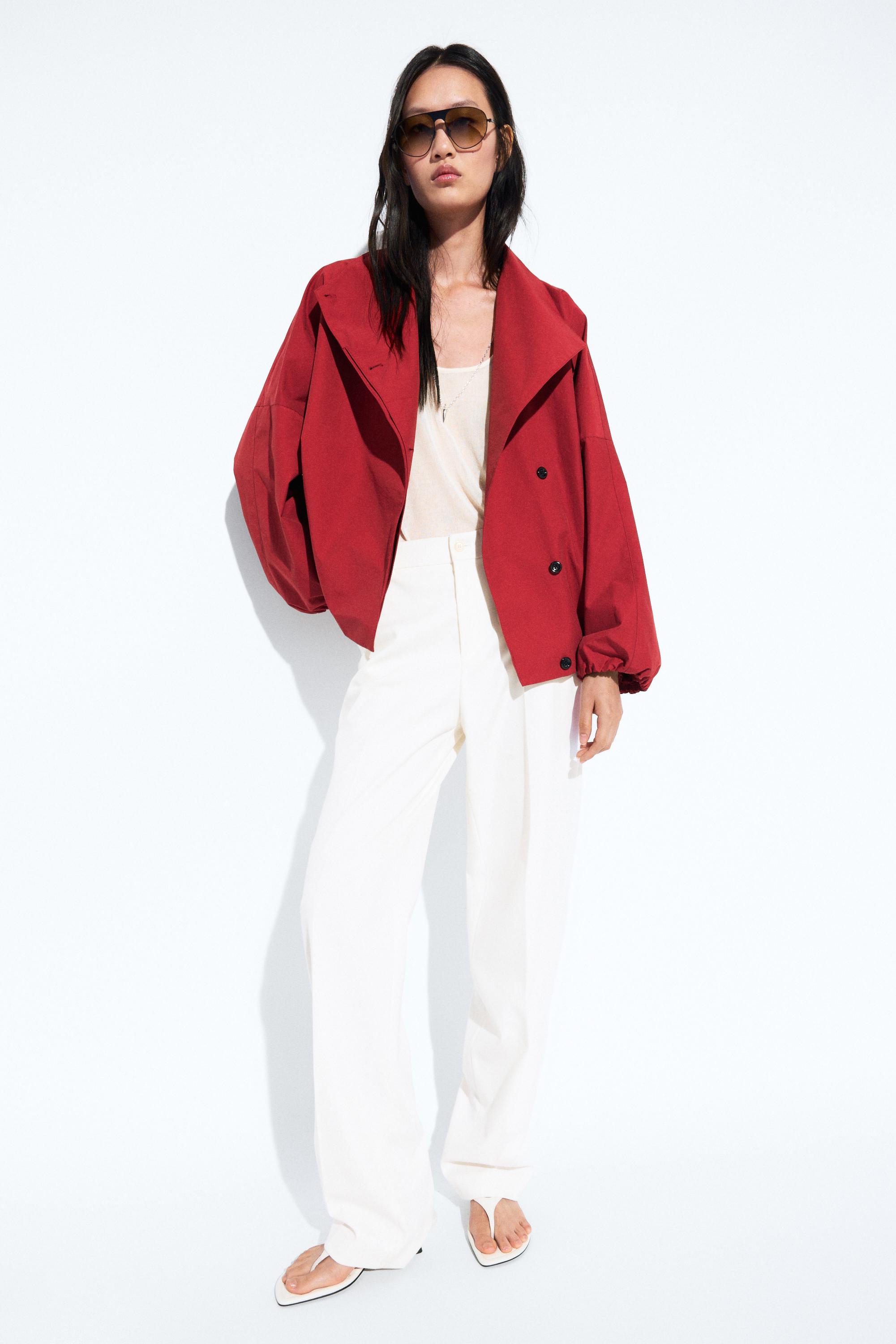 Cotton blend technical jacket with side button