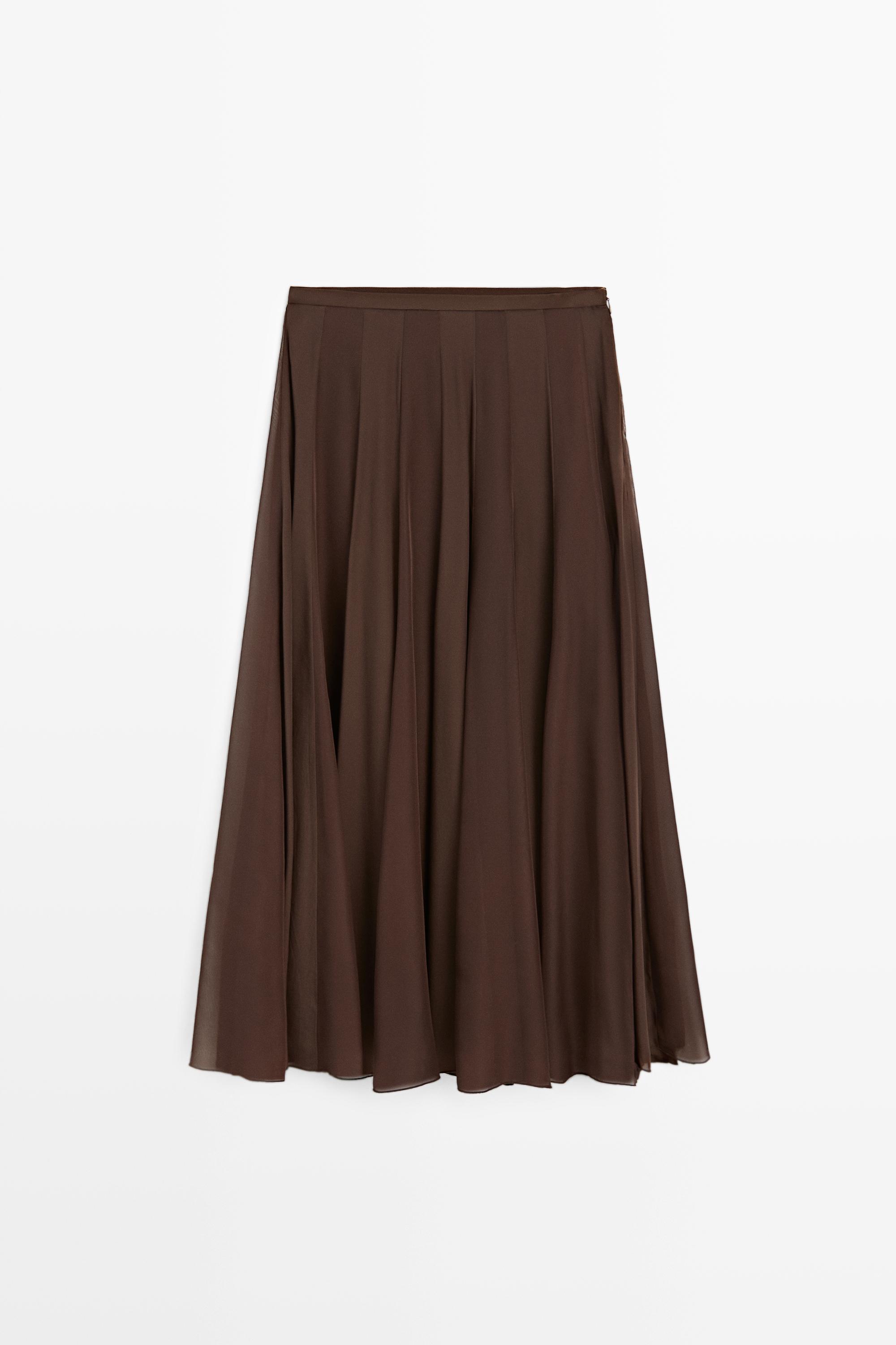 Flowing flared midi skirt