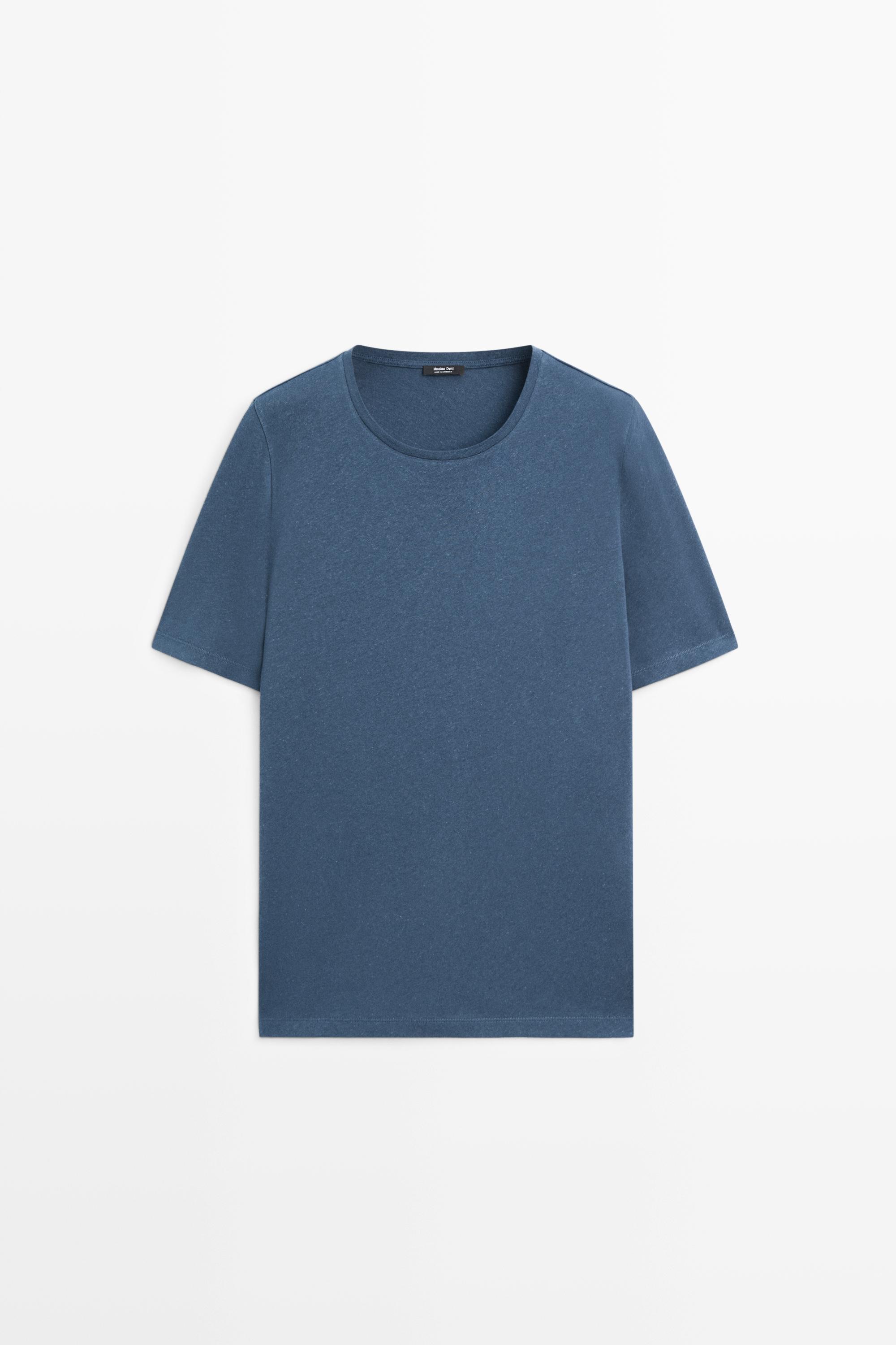 Short sleeve linen and cotton T-shirt