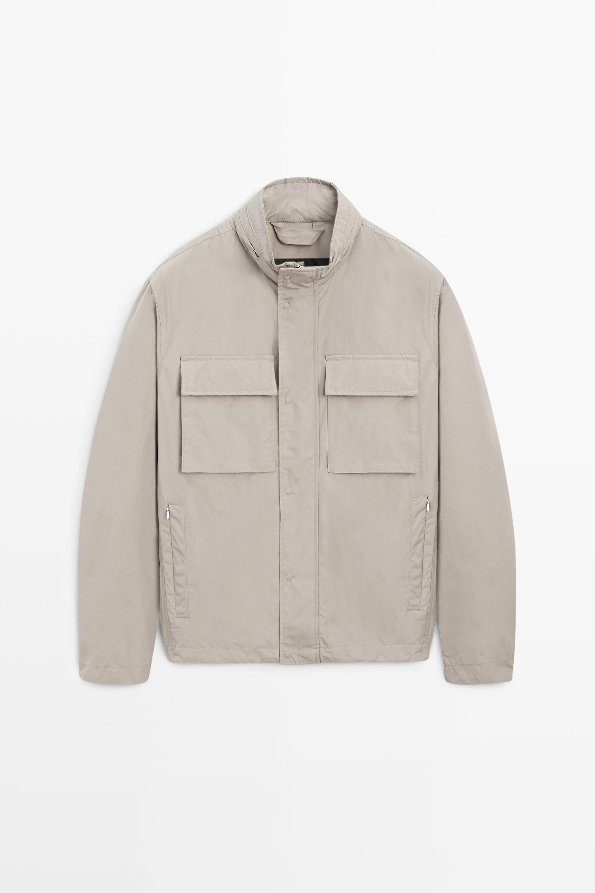 Technical fabric jacket with pocket details
