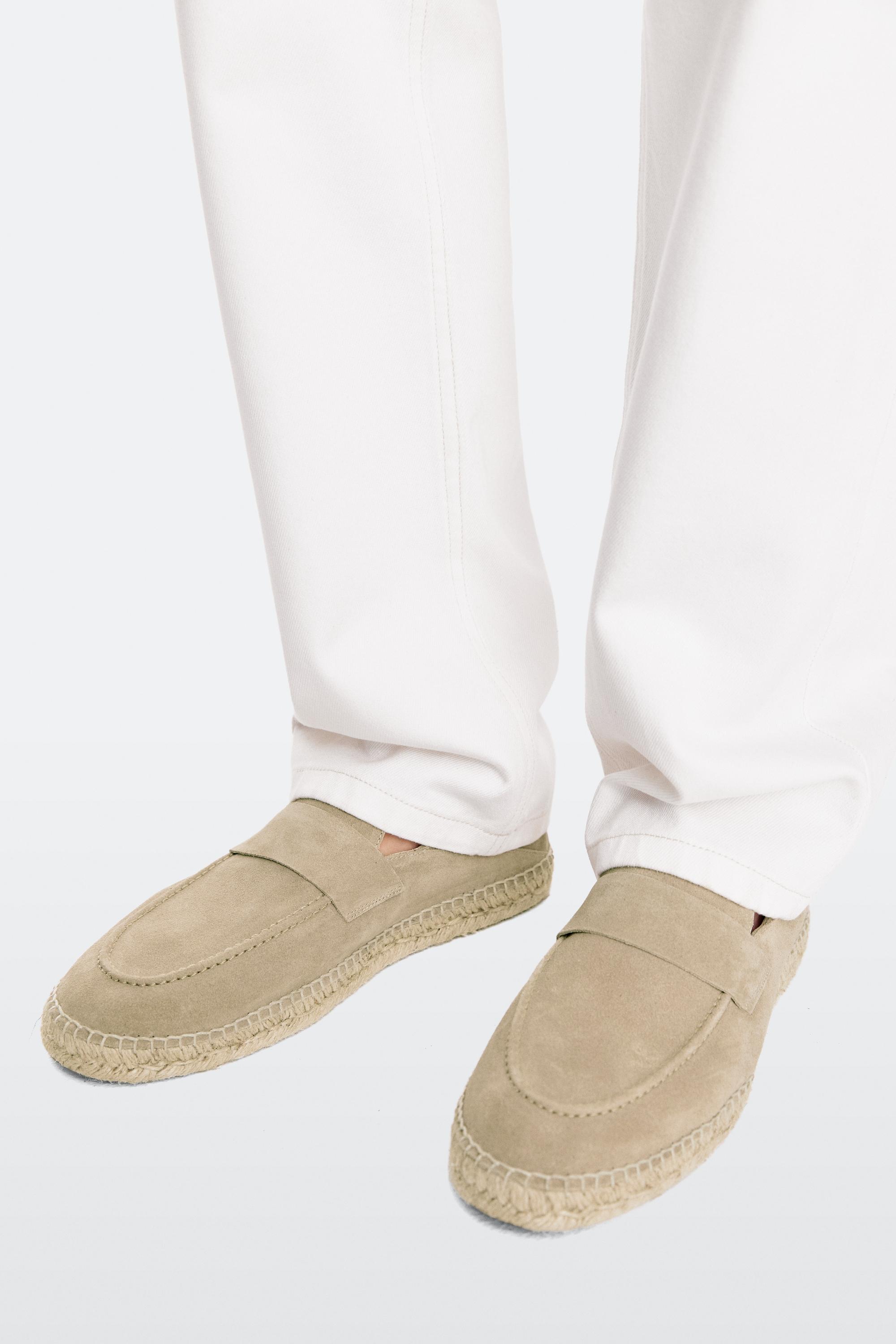 Split suede leather espadrille with piece