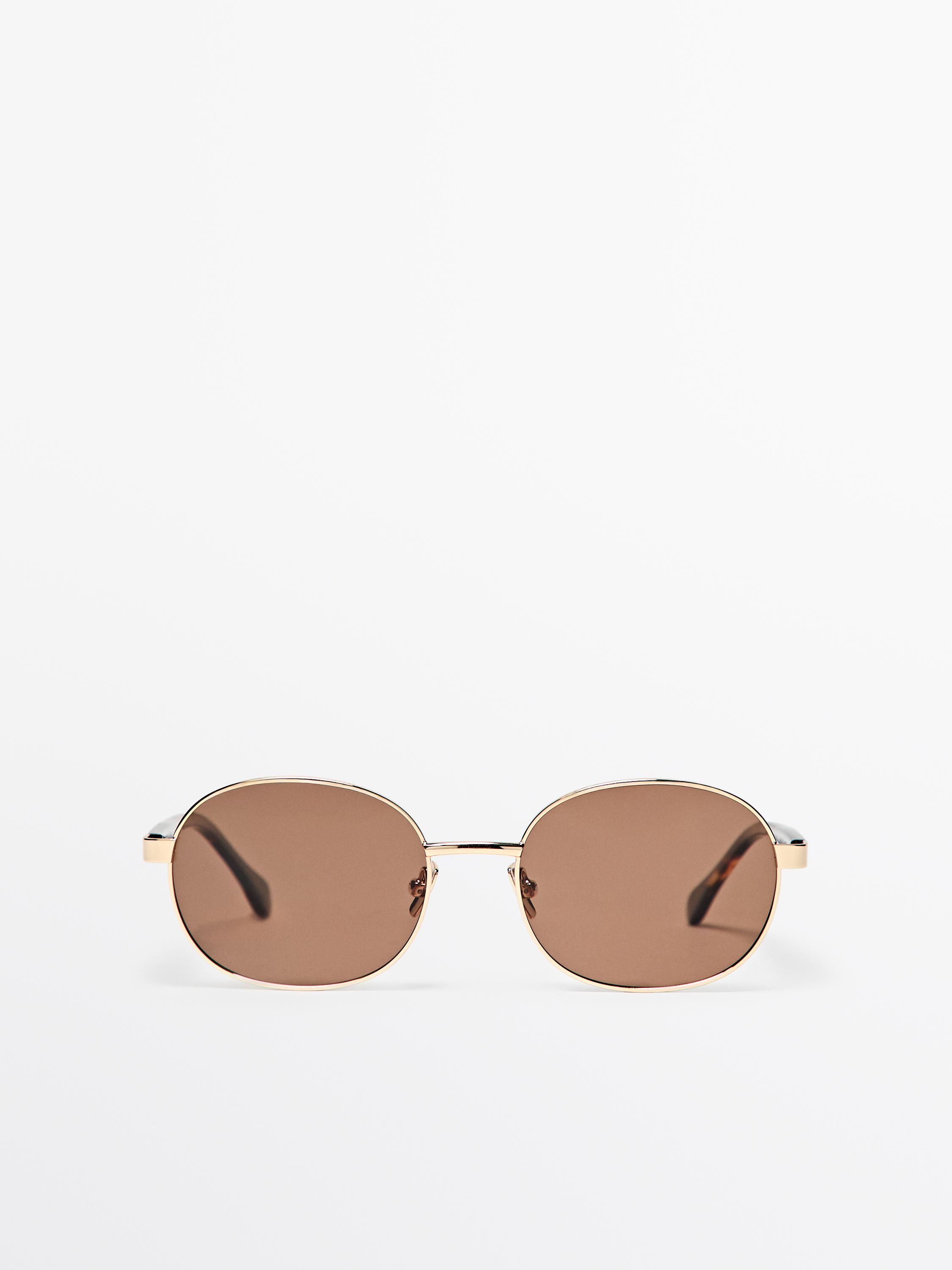Round metal sunglasses - tortoiseshell effect