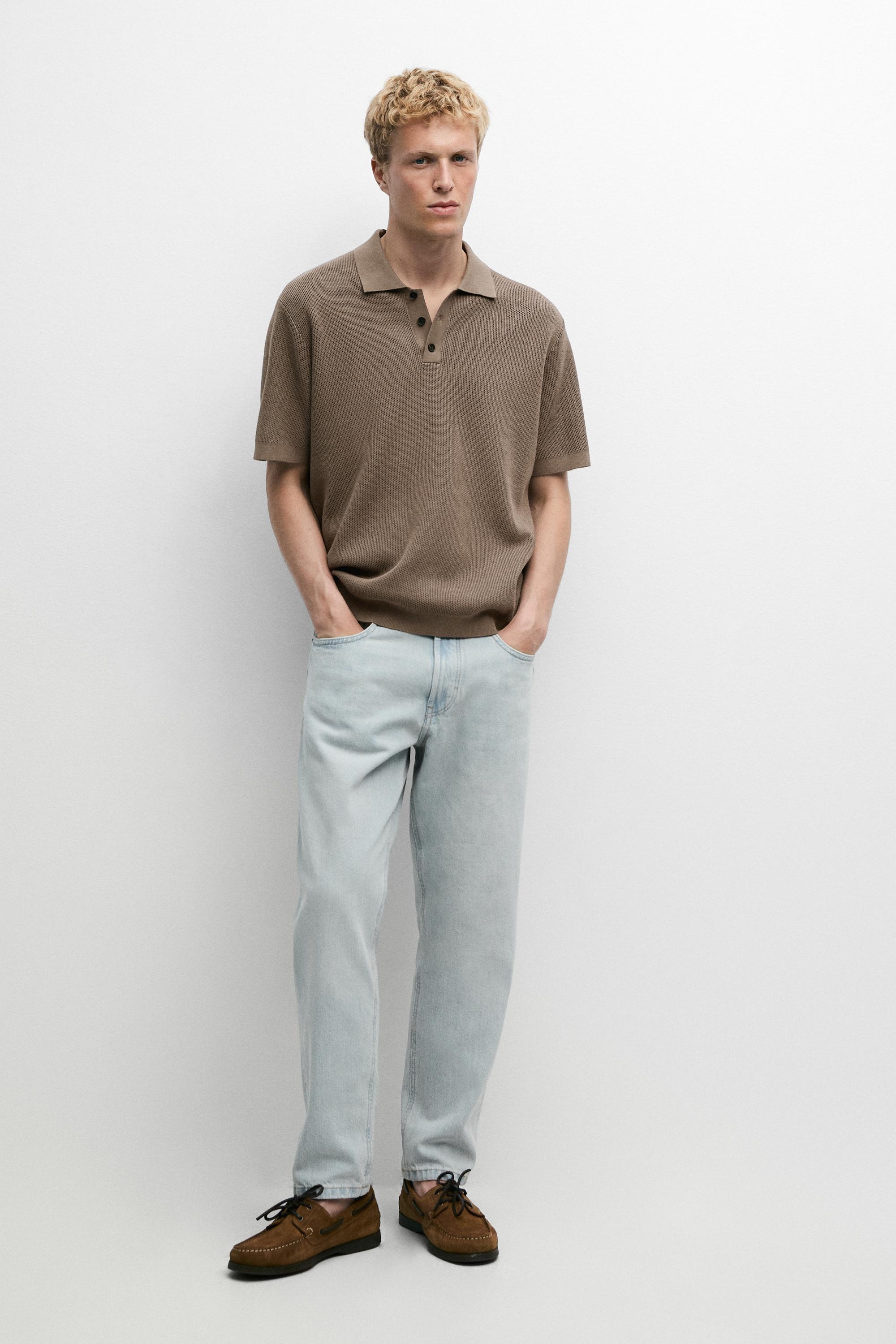 100% cotton textured contrast polo shirt
