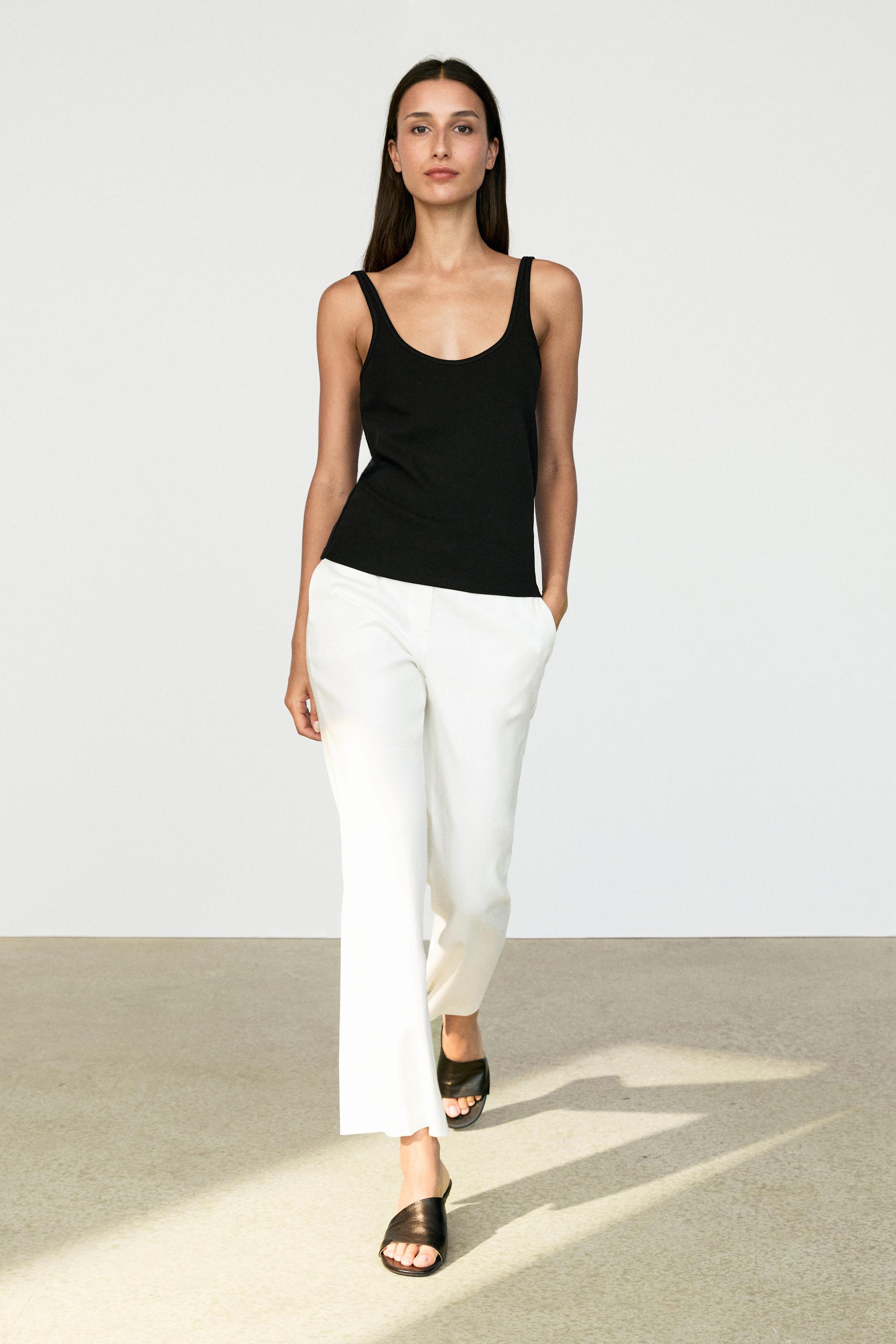 Linen kick flare fit pants