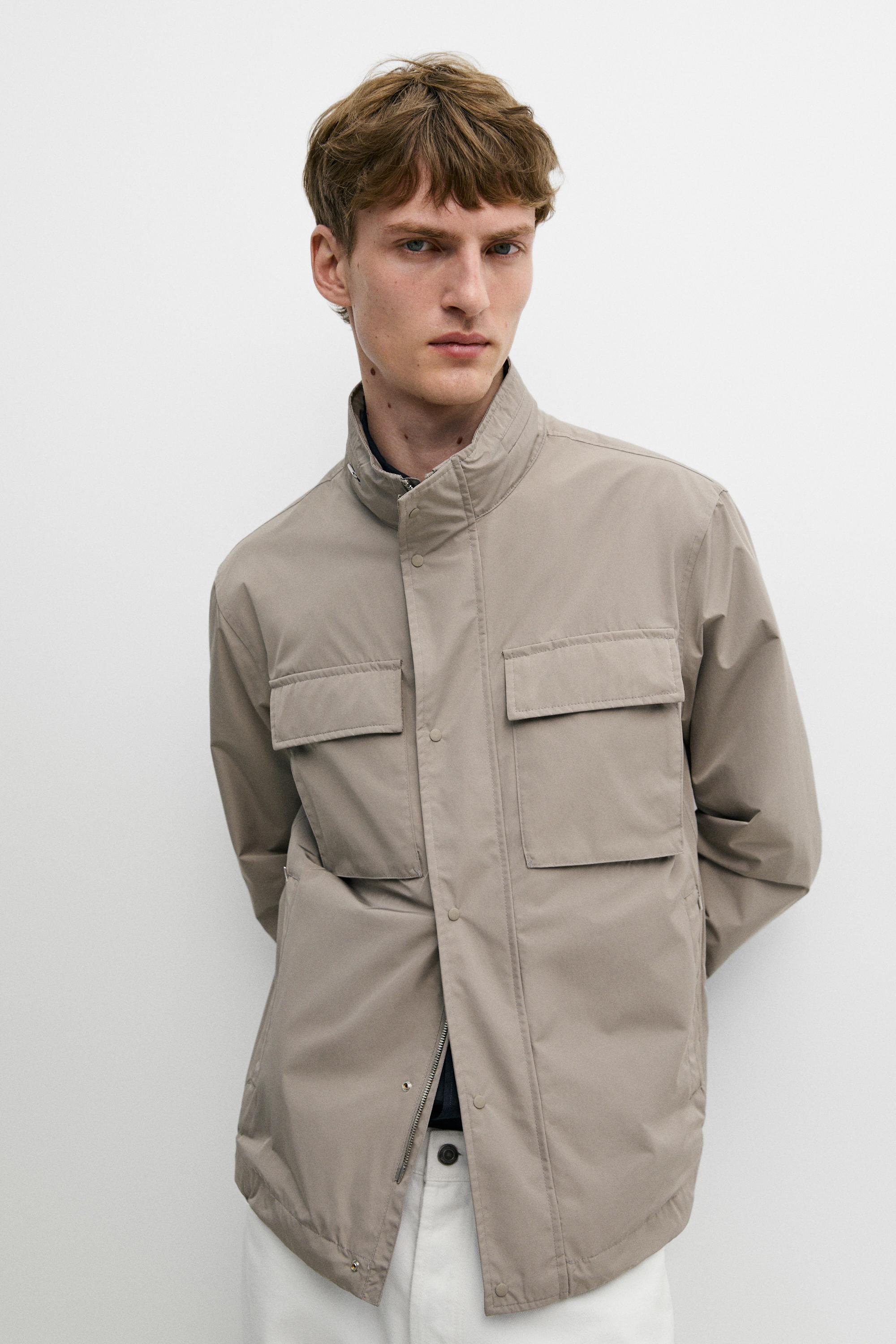 Technical fabric jacket with pocket details