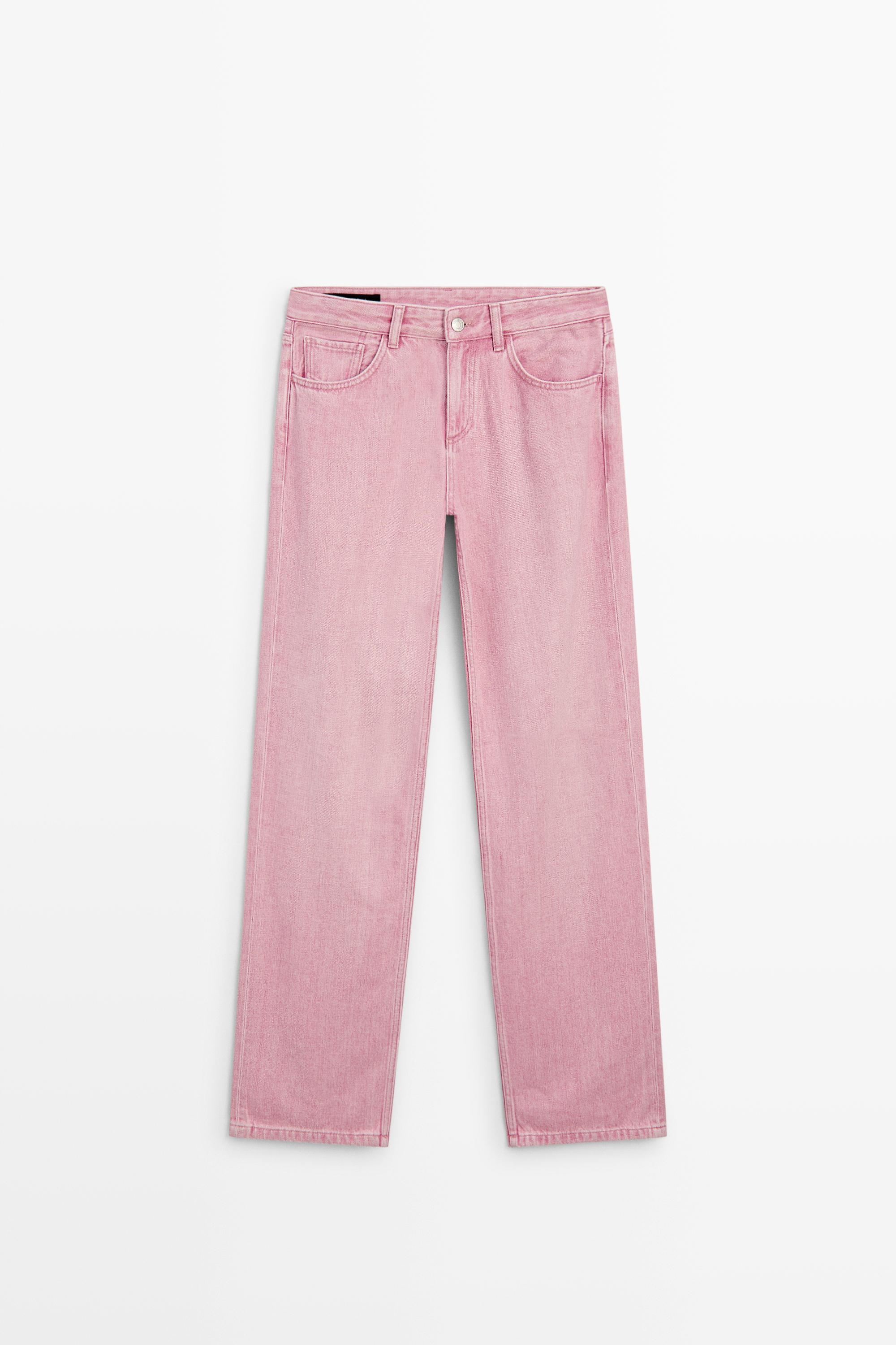 Low-rise straight-leg jeans