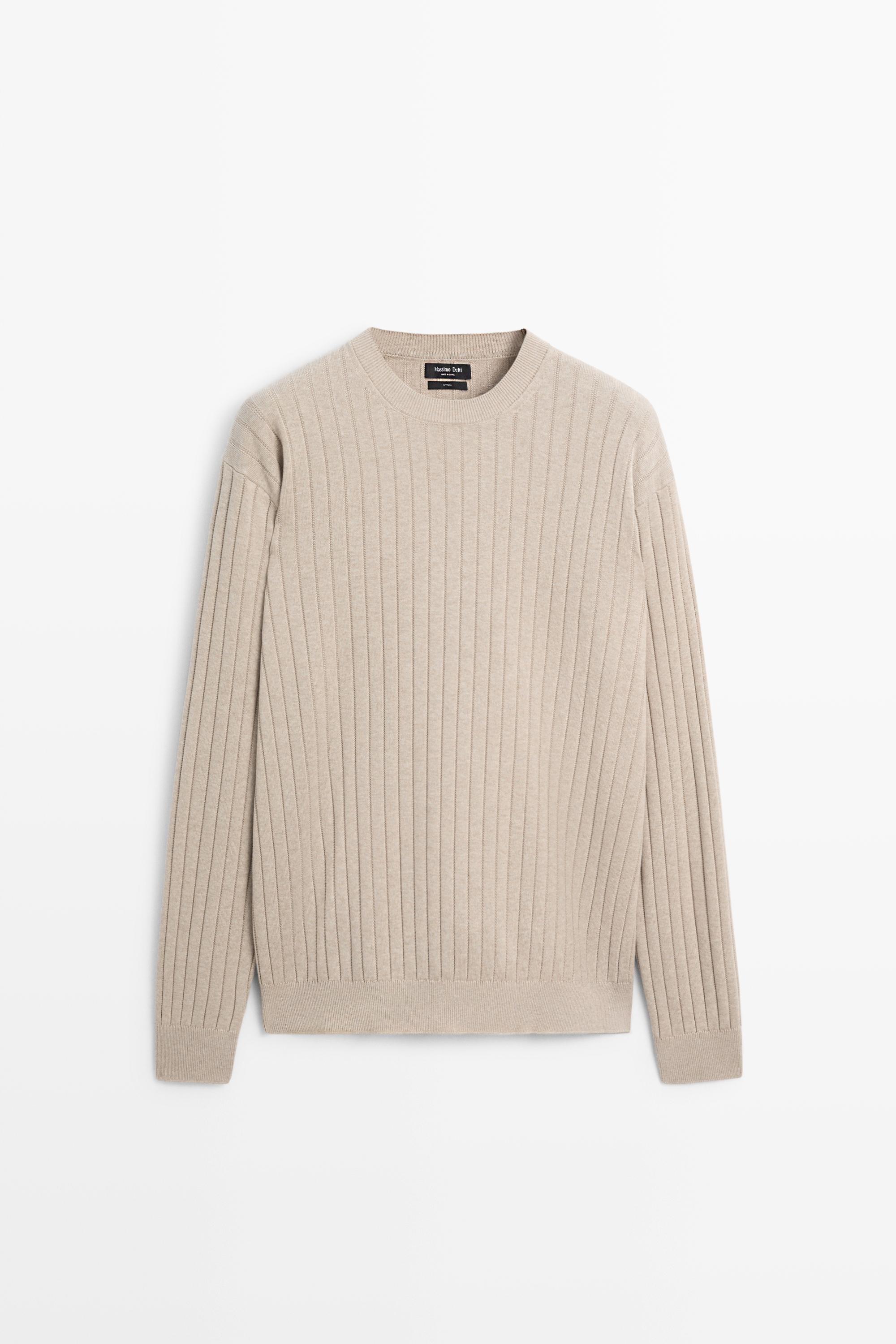 100% cotton ribbed knit sweater