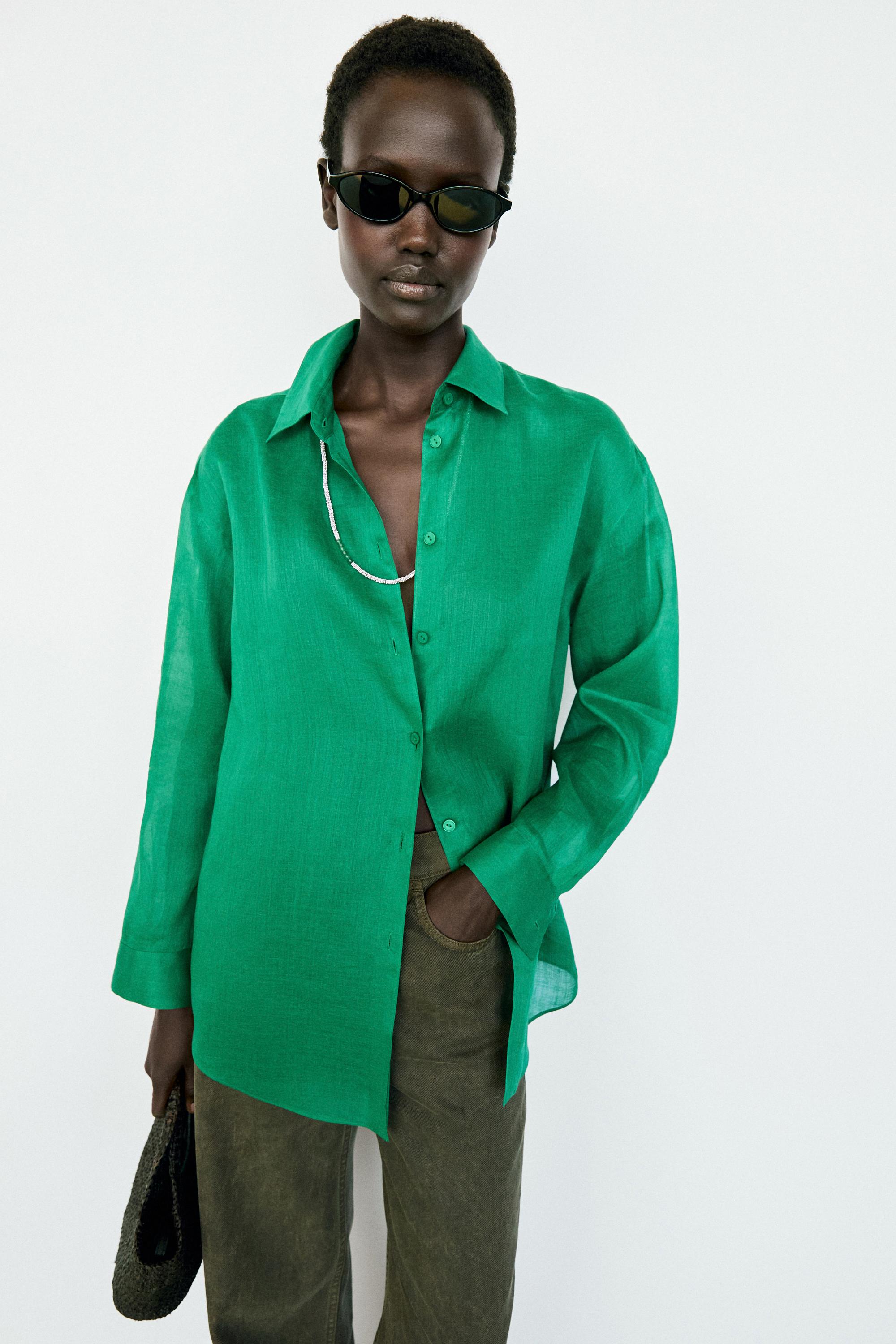 100% ramie flowing long shirt
