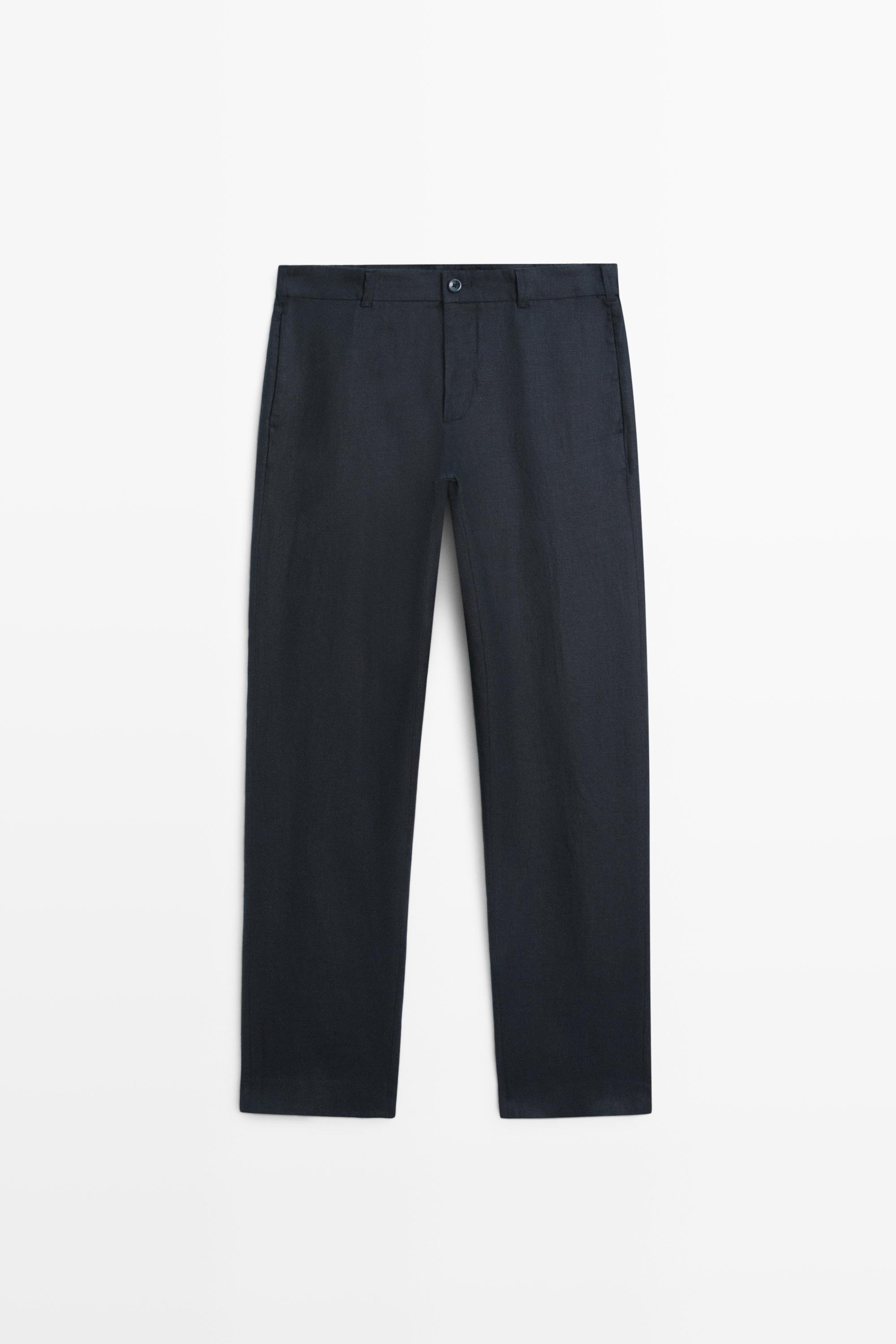 Tapered fit linen pants