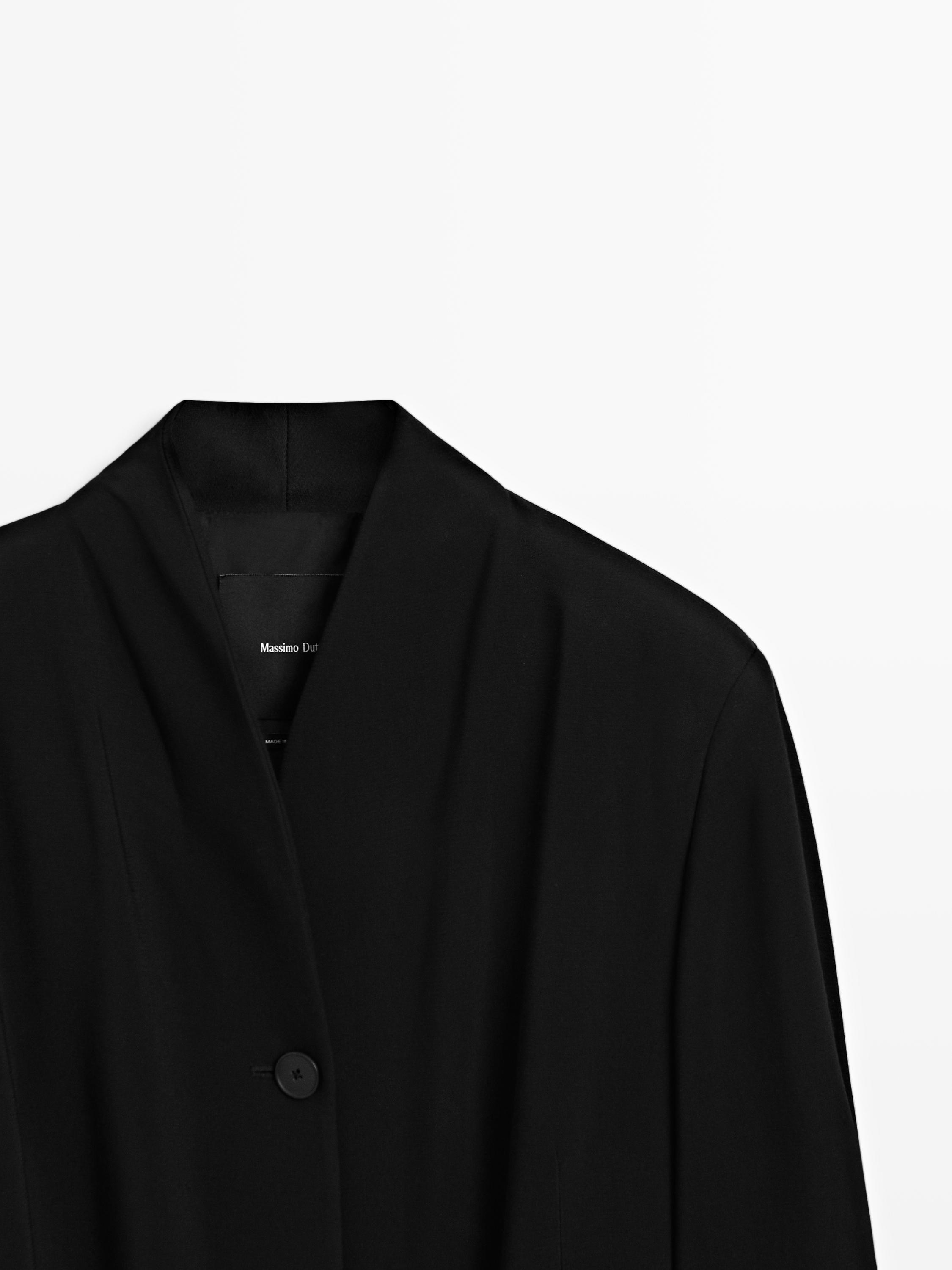 礼服式系腰带绉纱外套