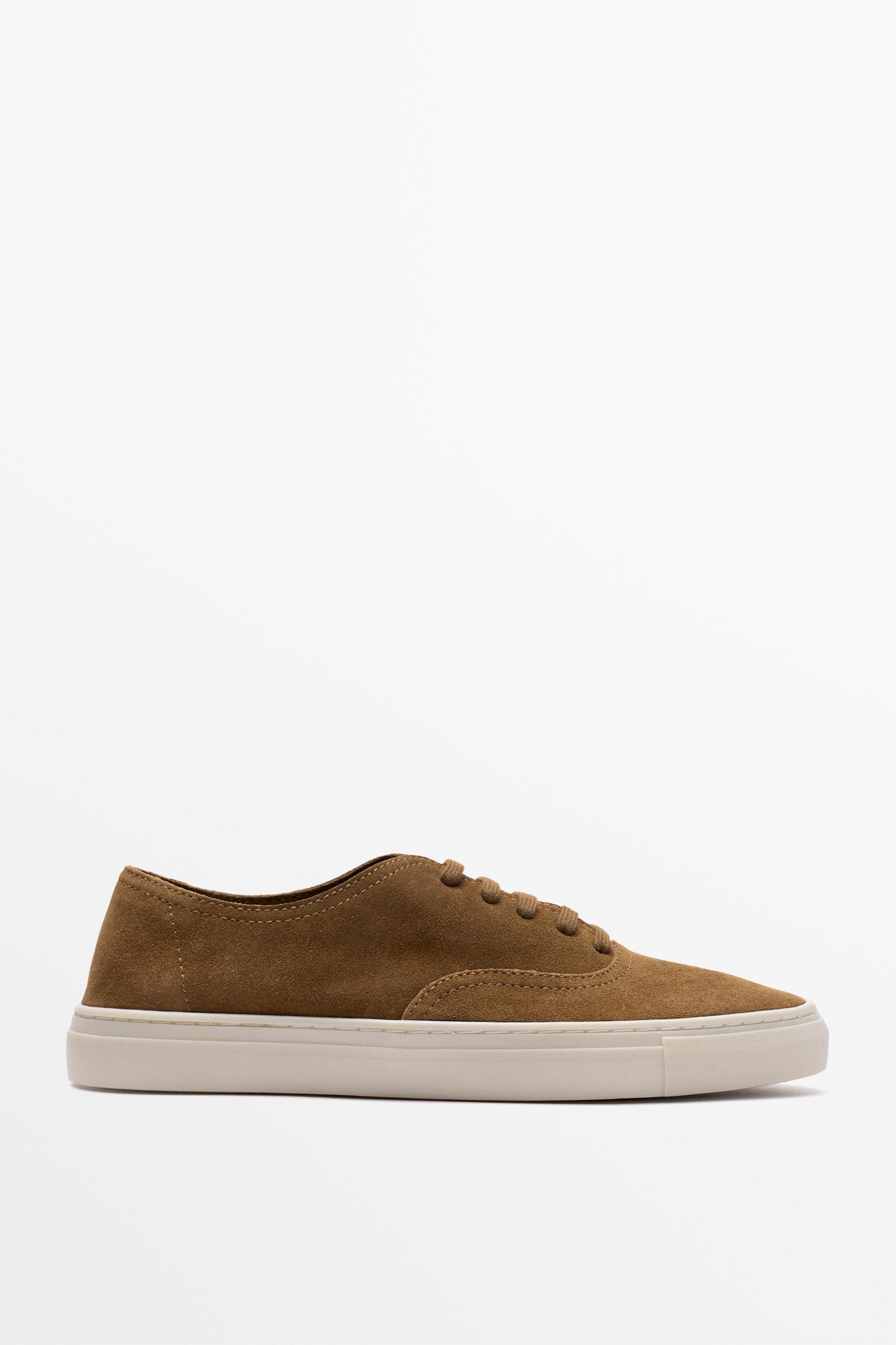 Soft split suede leather sneaker