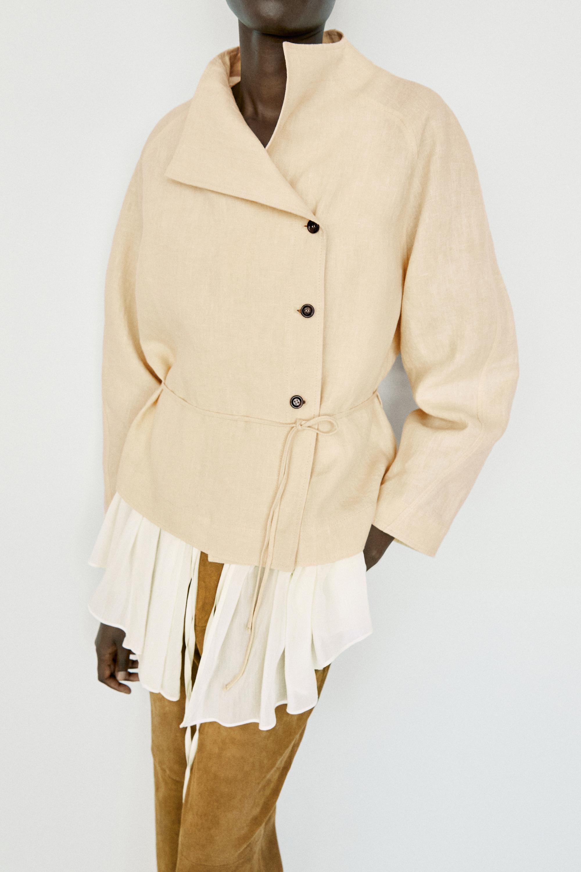 100% linen kimono with buttons and tie