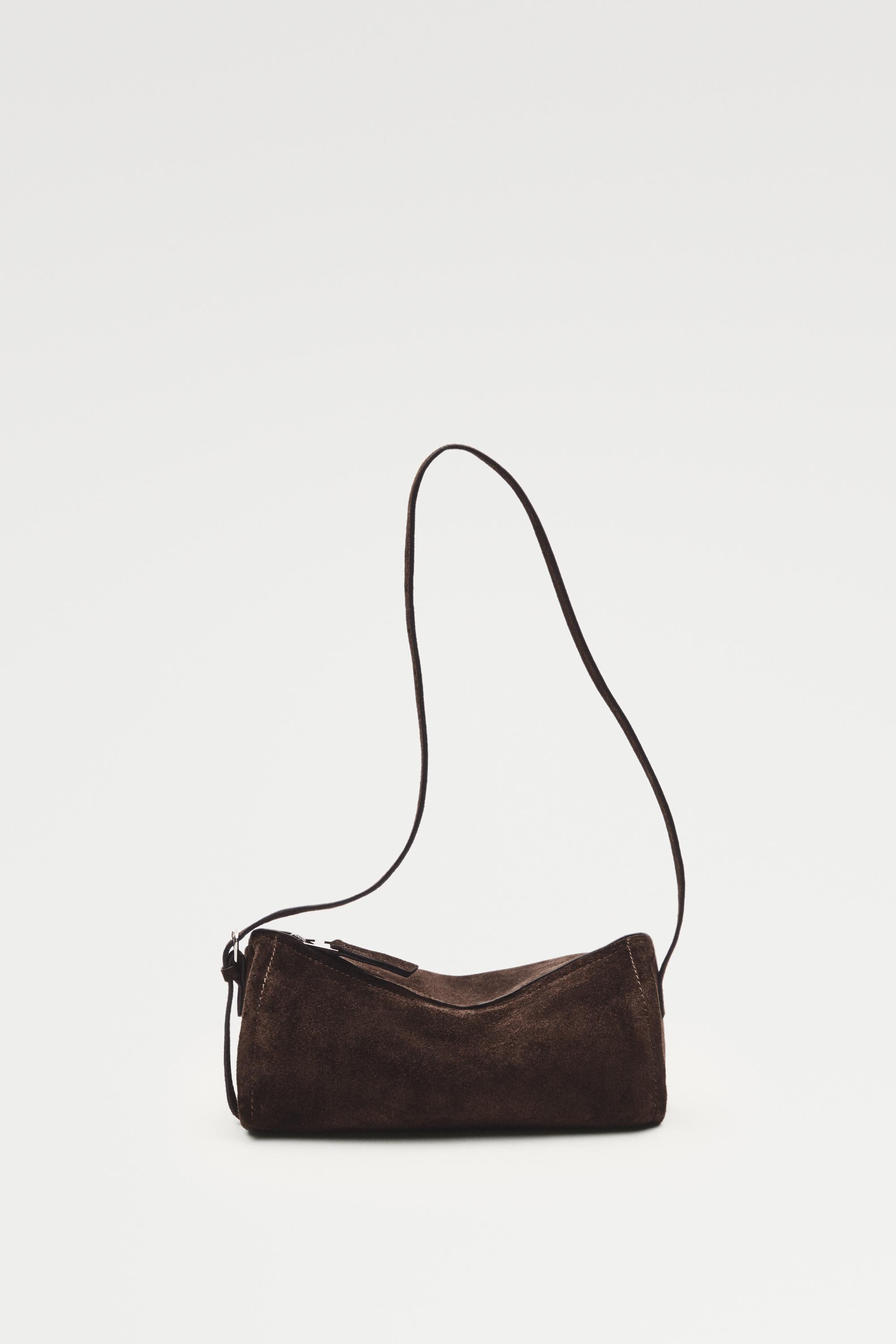 Split suede leather crossbody bag