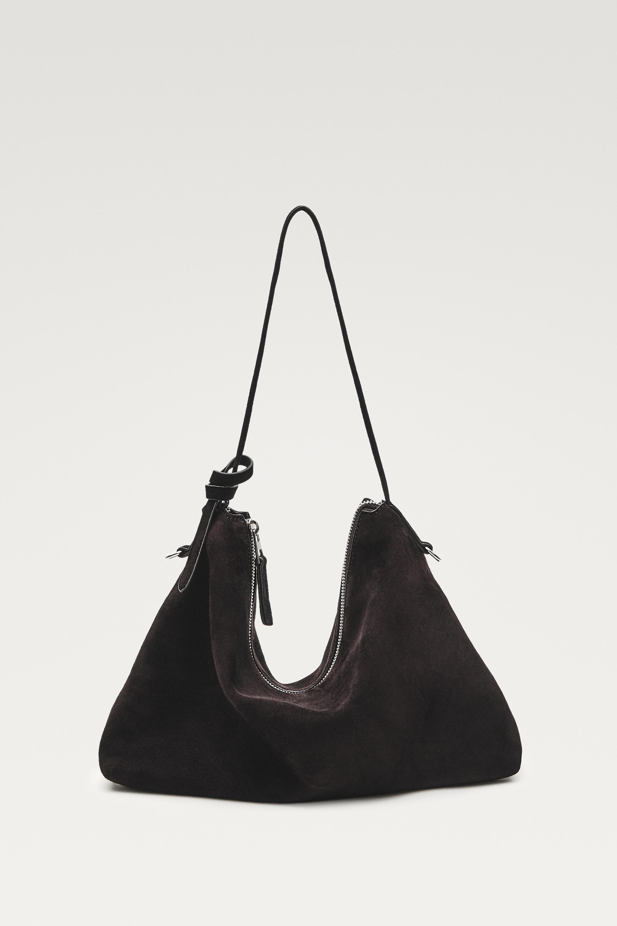 Medium split suede shoulder bag