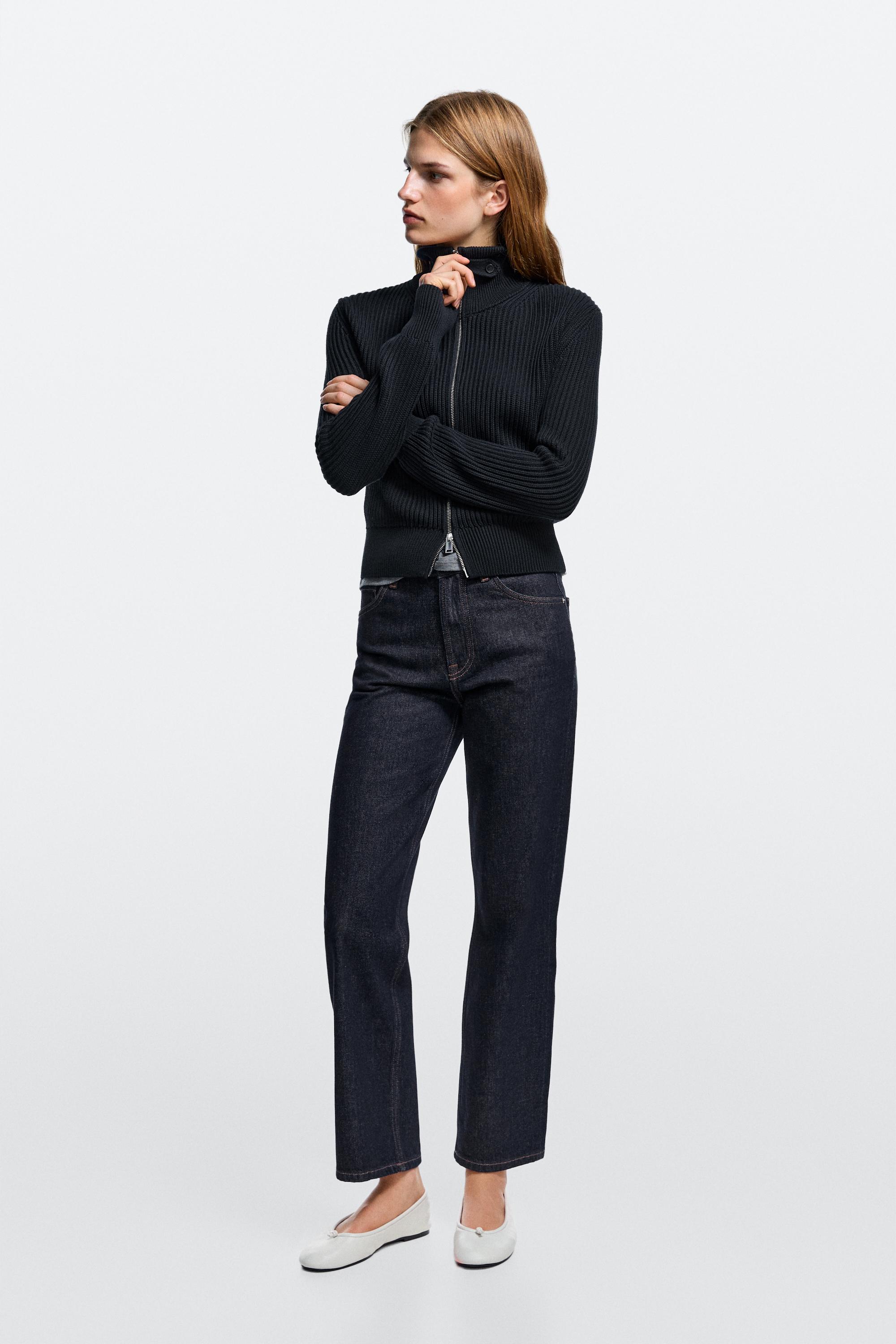High-waist cropped straight-leg jeans