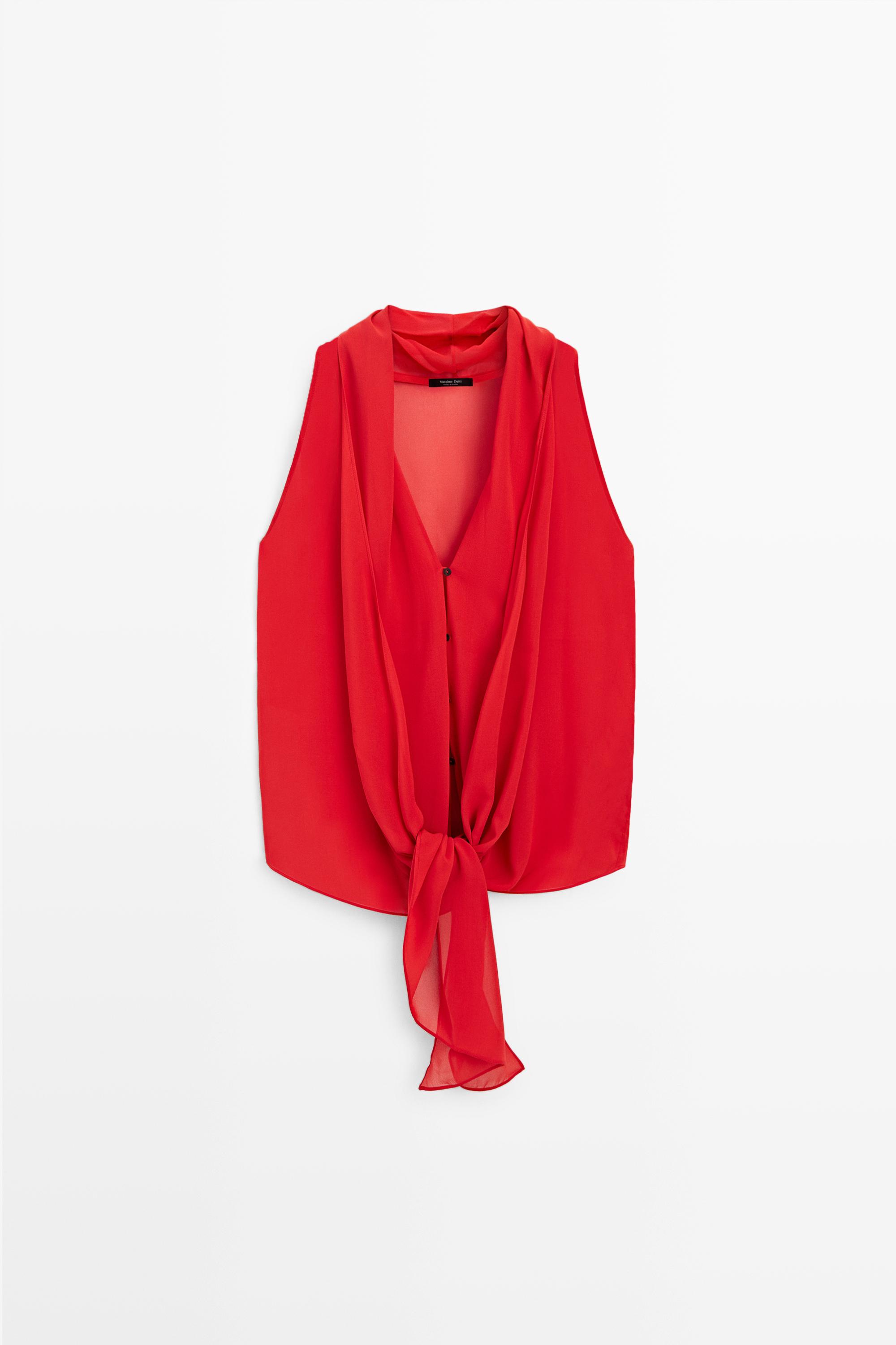 100% silk semi-sheer top