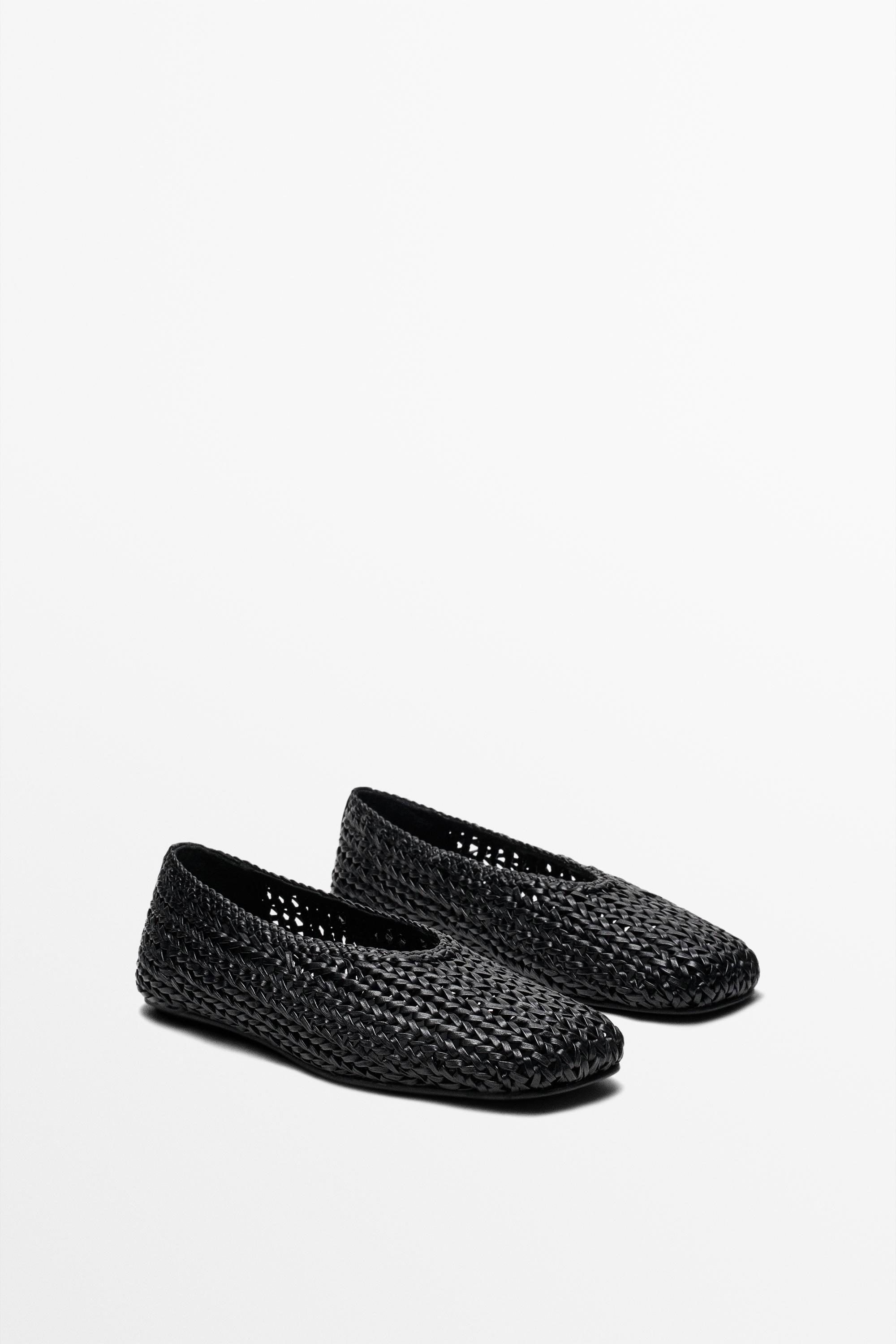 Braided sheepskin ballet flats