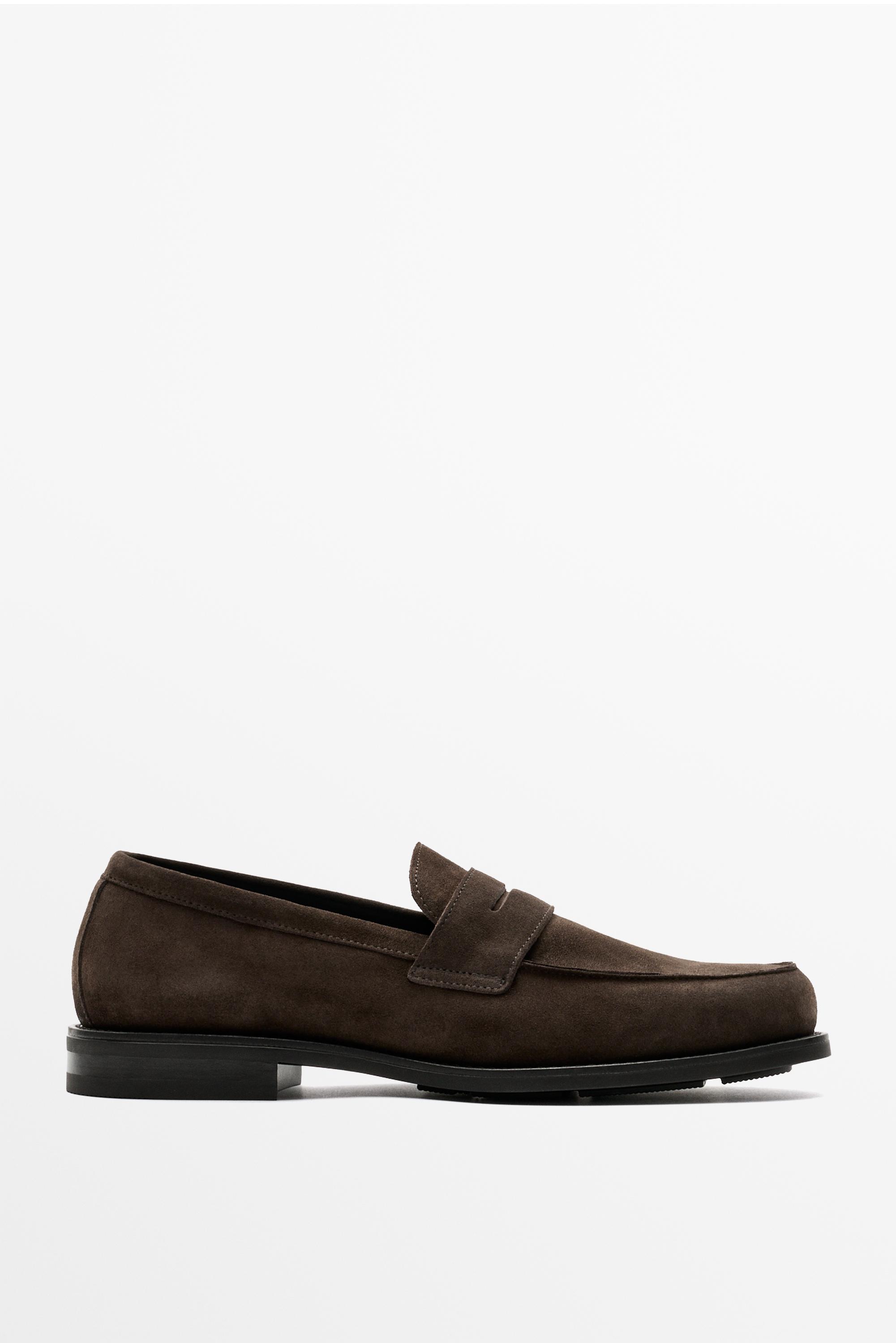 Split suede leather loafer
